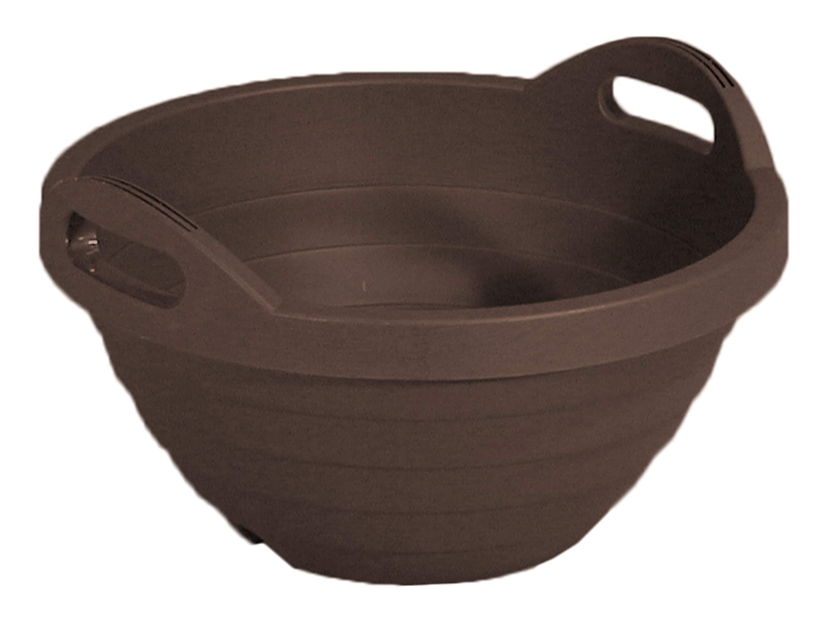 Astage 902724 Round 10.0-in W Medium Brown Plastic Indoor/Outdoor Planter with Drainage Holes