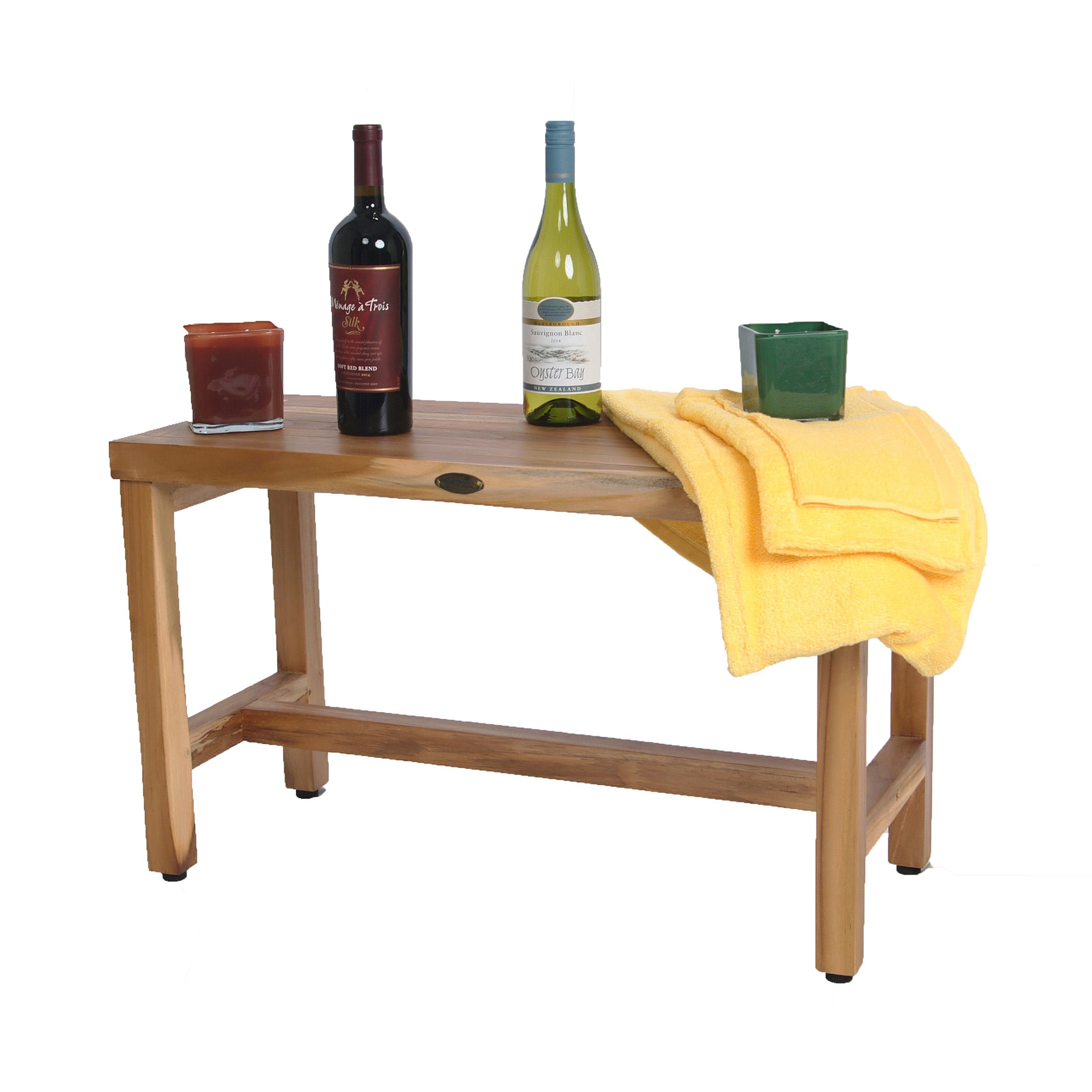 EcoDecors EarthyTeak 30" Solid Teak Wood Shower Bench
