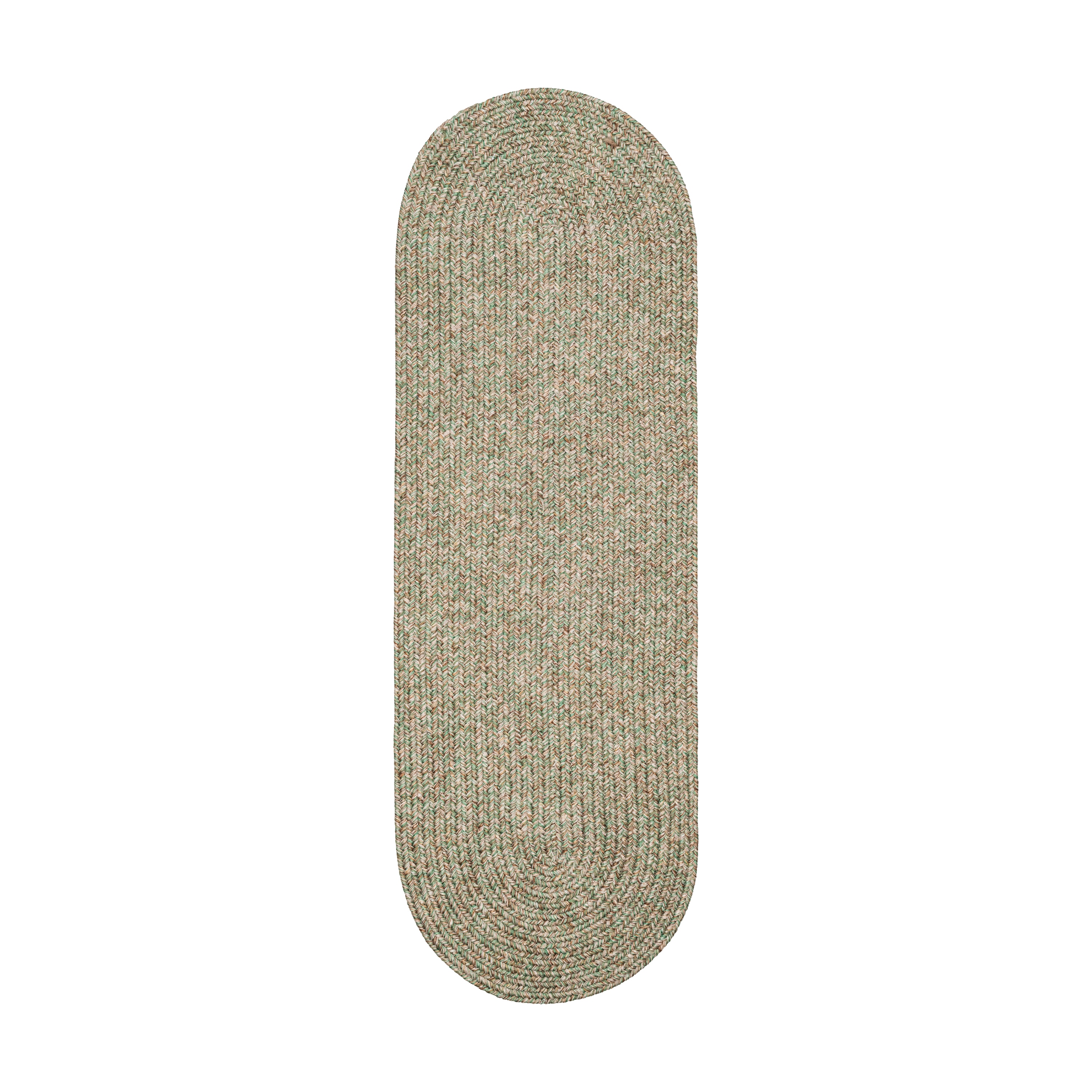 Rhody Rug SA68R024X096 2 x 8 (ft) Braided Polypropylene Bayleaf Oval Indoor/Outdoor Geometric Area rug