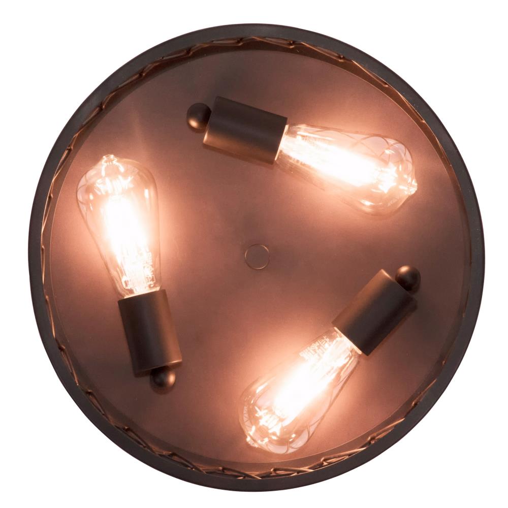 Arris Vintage Bronze 14.5" Drum Flush Mount Ceiling Light