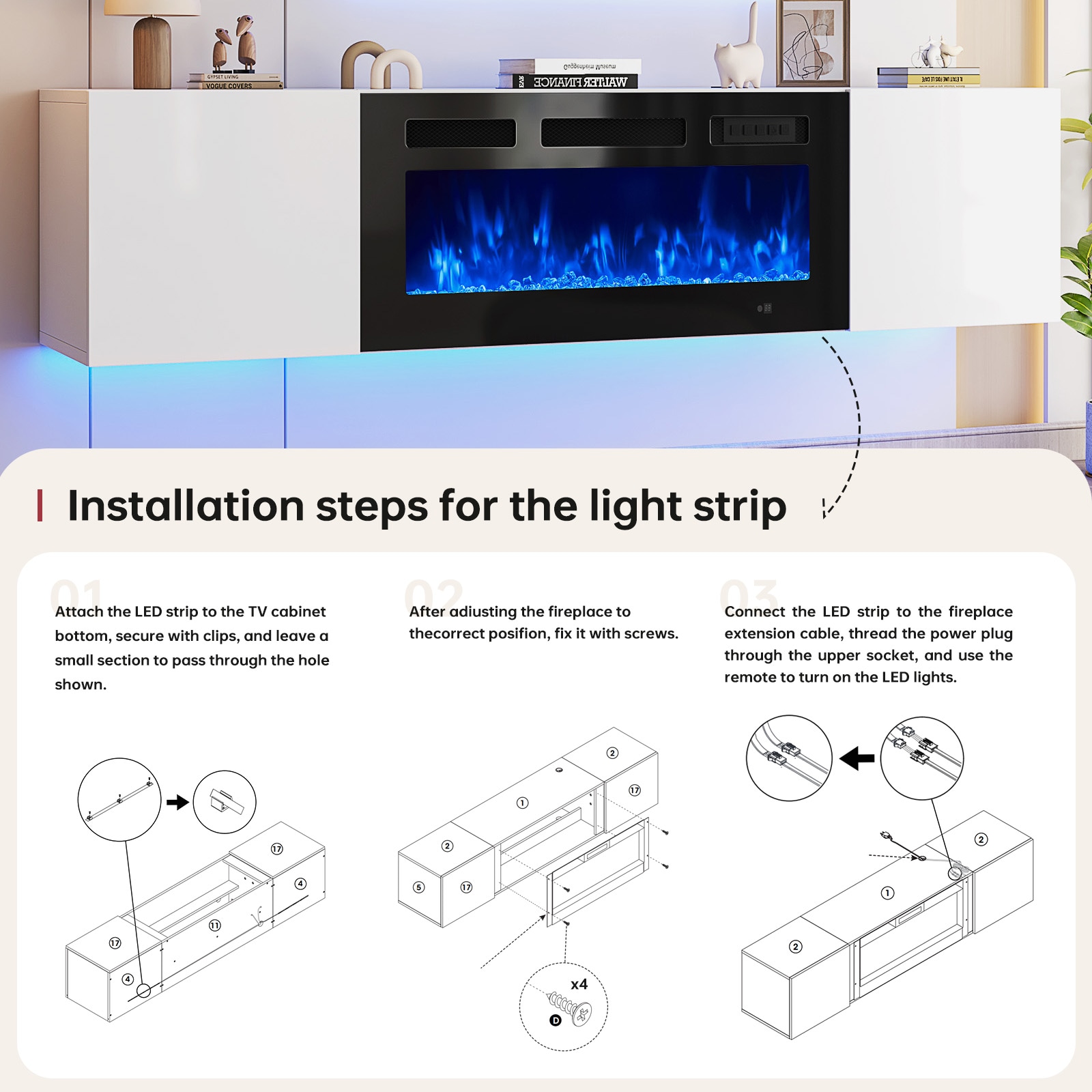 AOXUN AX-30270W Electric-Fireplaces - View #9