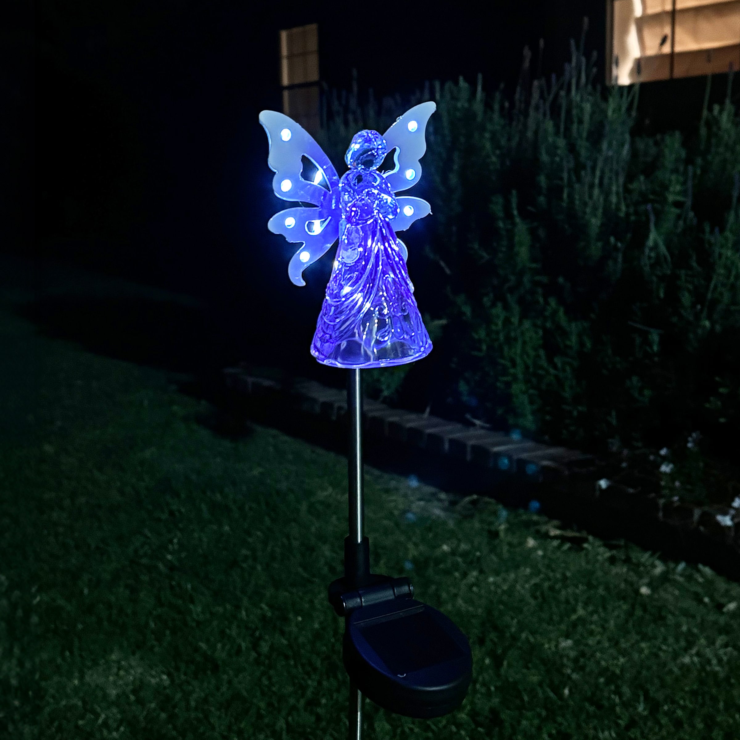Purple Acrylic Angel with LED Lights Garden Stake