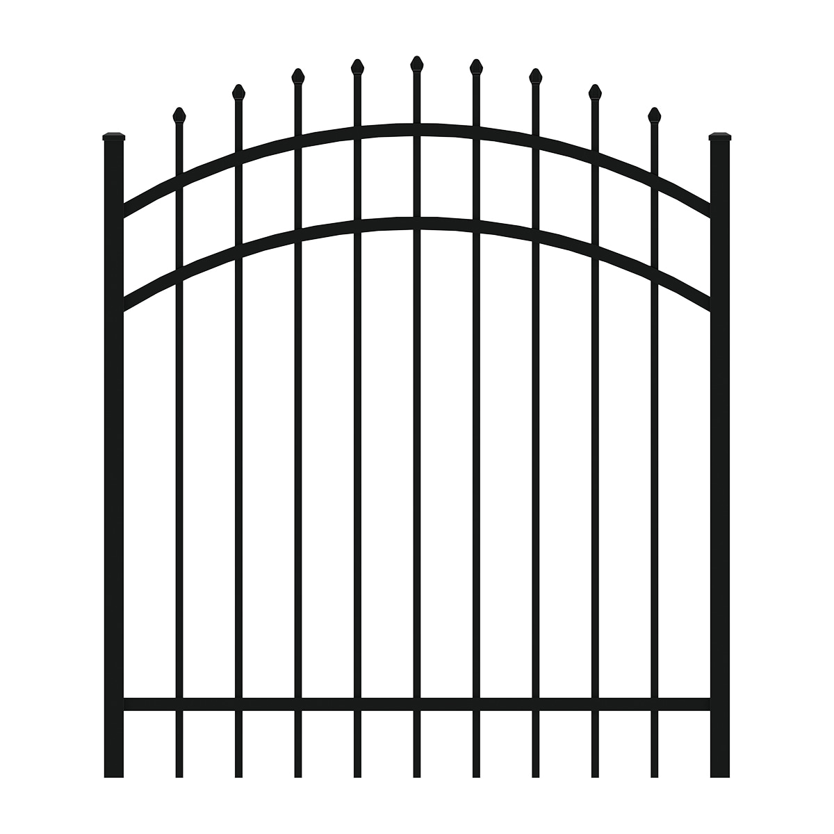 Ironcraft 833675 Orleans 4-ft H x 4-ft W Black powder-coated Aluminum Yard Standard Decorative metal Fence gate