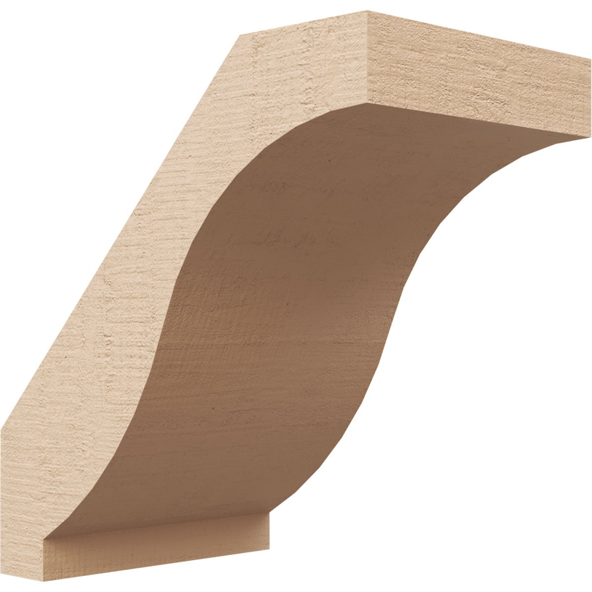 Ekena Millwork BRCUR05X08X08BKRRCPR 5-in x 8-in x 8-in Primed Urethane Baker Rough Cedar Woodgrain TimberThane Knee Brace
