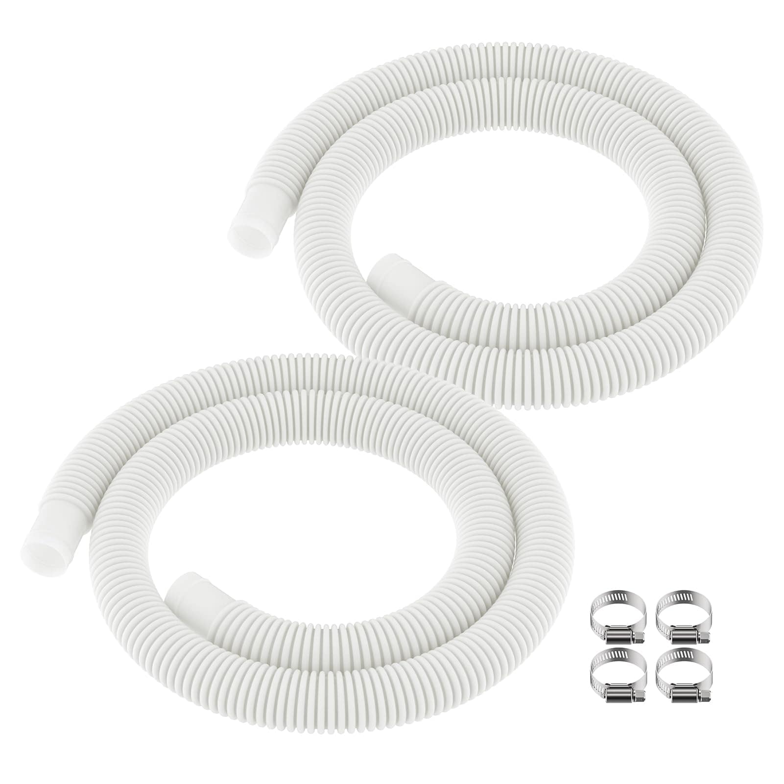 KIWDZFU  Pool Hose for Intex 1 1/4 Diameter Above Ground Pool Pump Hose Replacement Accessory 59 Long with Metal Clamps 2 Pack
