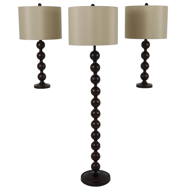 Decor Therapy Ettie Stacked Ball 3 Pack, Clear Glass Stacked Ball Floor Lamp