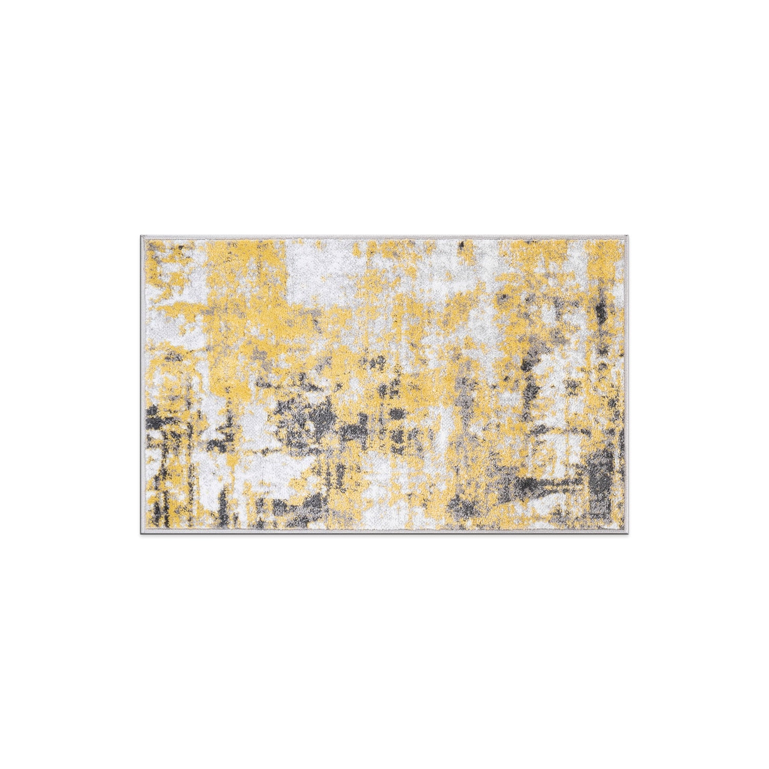World Rug Gallery 935YELLOW2X3 2 x 3 (ft) Loomed Polypropylene Yellow Rectangular Indoor Abstract Global Area rug