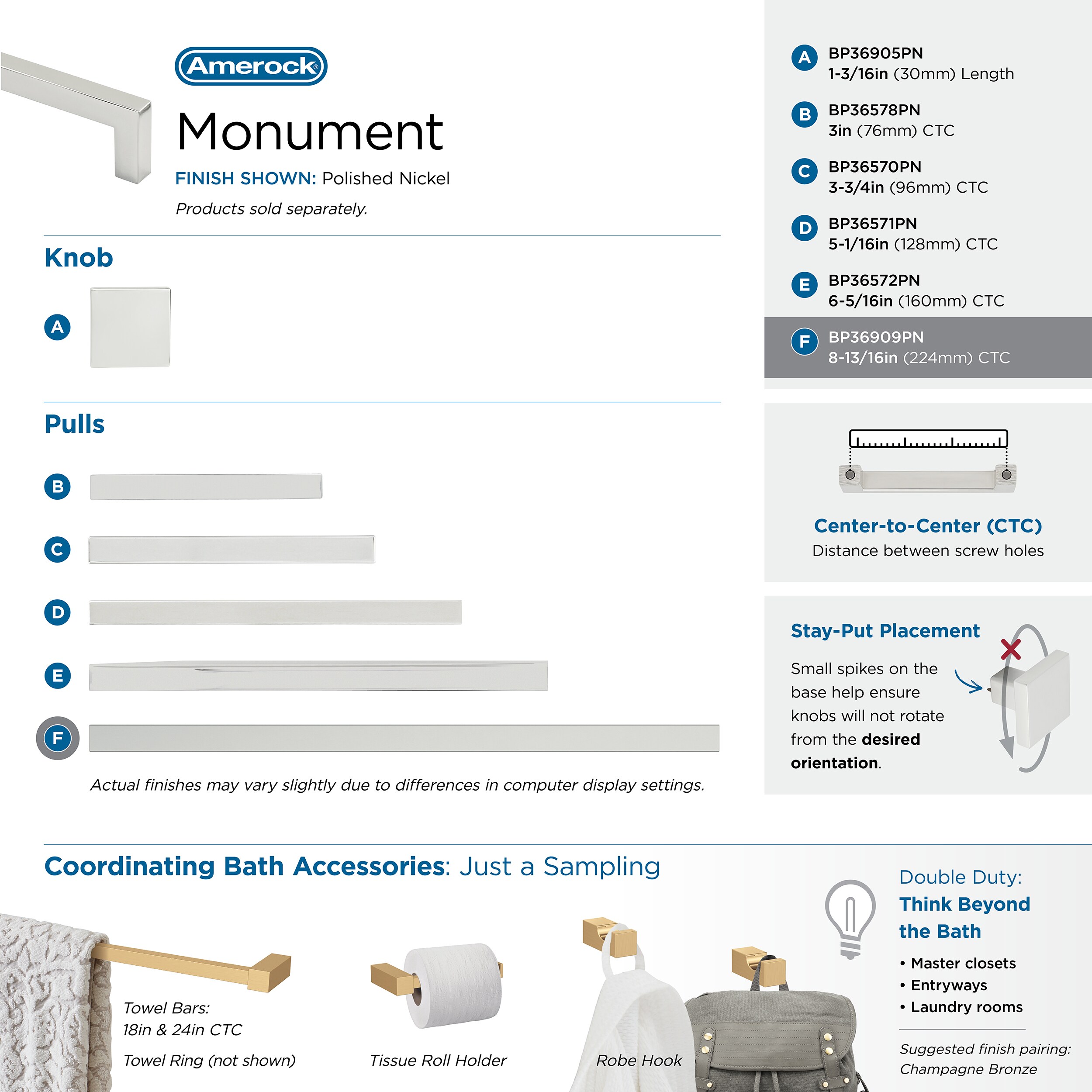 Amerock BP36909PN Cabinet-Pulls - View #6