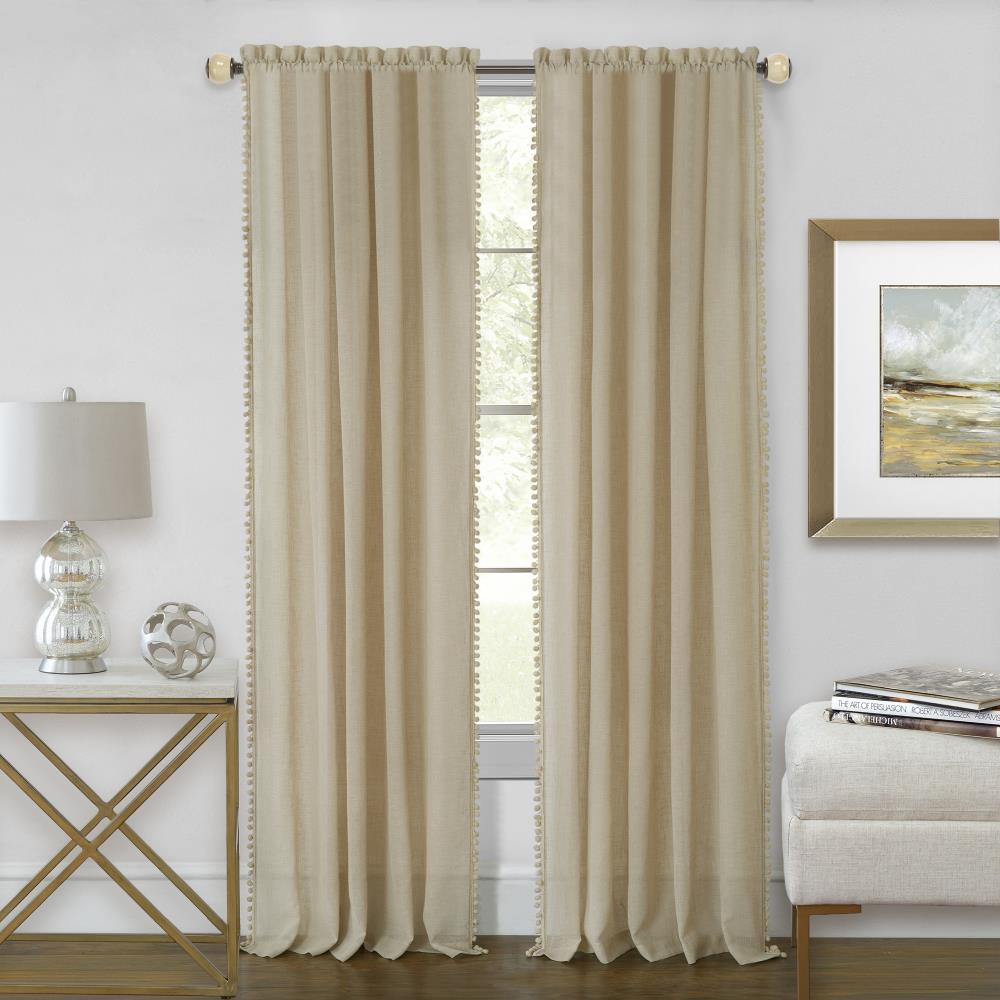 Achim 84-in Linen Light Filtering Rod Pocket Single Curtain Panel At ...