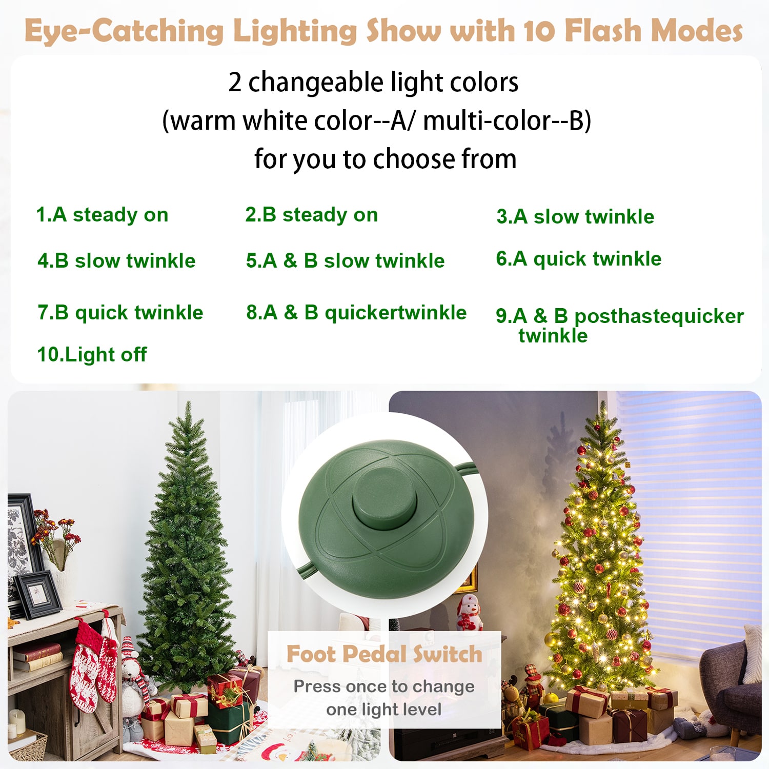 WELLFOR HYJ24029US Artificial-Christmas-Trees - View #2