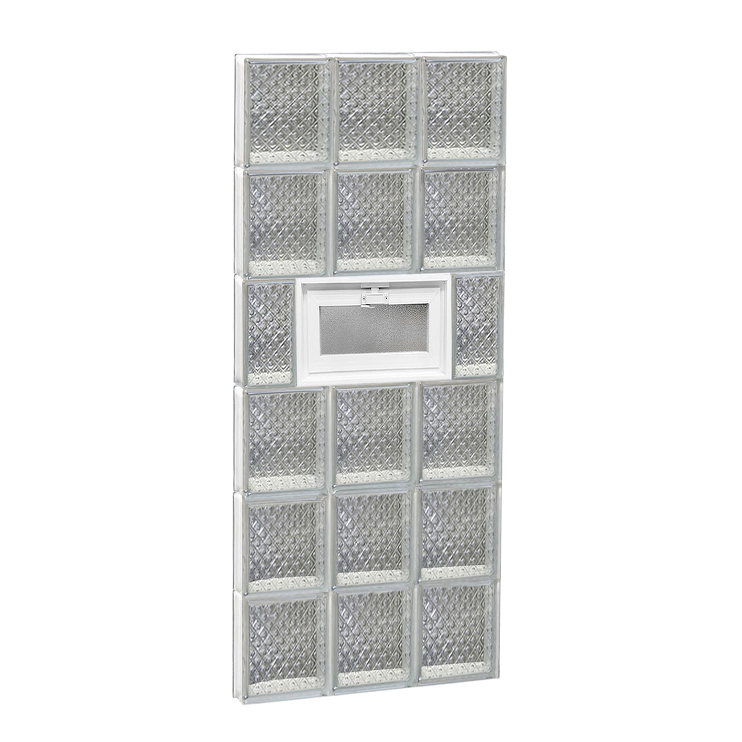 REDI2SET V1848DP Diamond Glass 17-1/4-in x 46-1/2-in Frameless Replacement Vented Glass Block Window