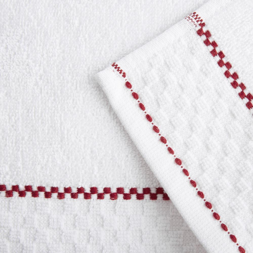 Clorox White/Red Antimicrobial Solid Cotton Kitchen Towel Set (2-Pack)
