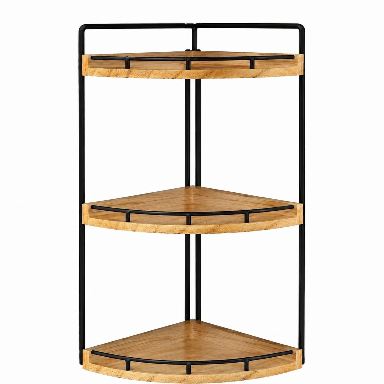 Aoibox  3 Tier Rustic Brown Wood and Iron Corner Shelf Organizer for Bathroom Vanity or Kitchen Counter 7 7 x