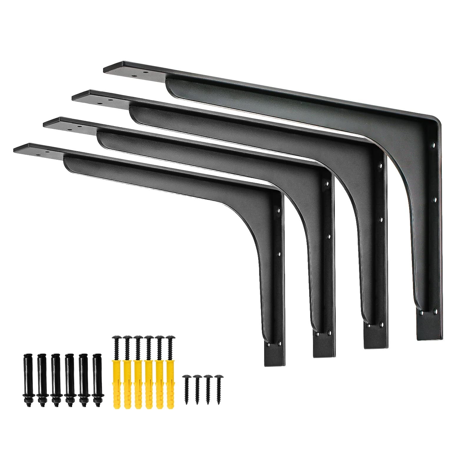 Aoibox  16 in x 9 5 in Heavy Duty L Shaped Shelf Brackets with Die Cast Alloy Construction and 90 Degree Angle