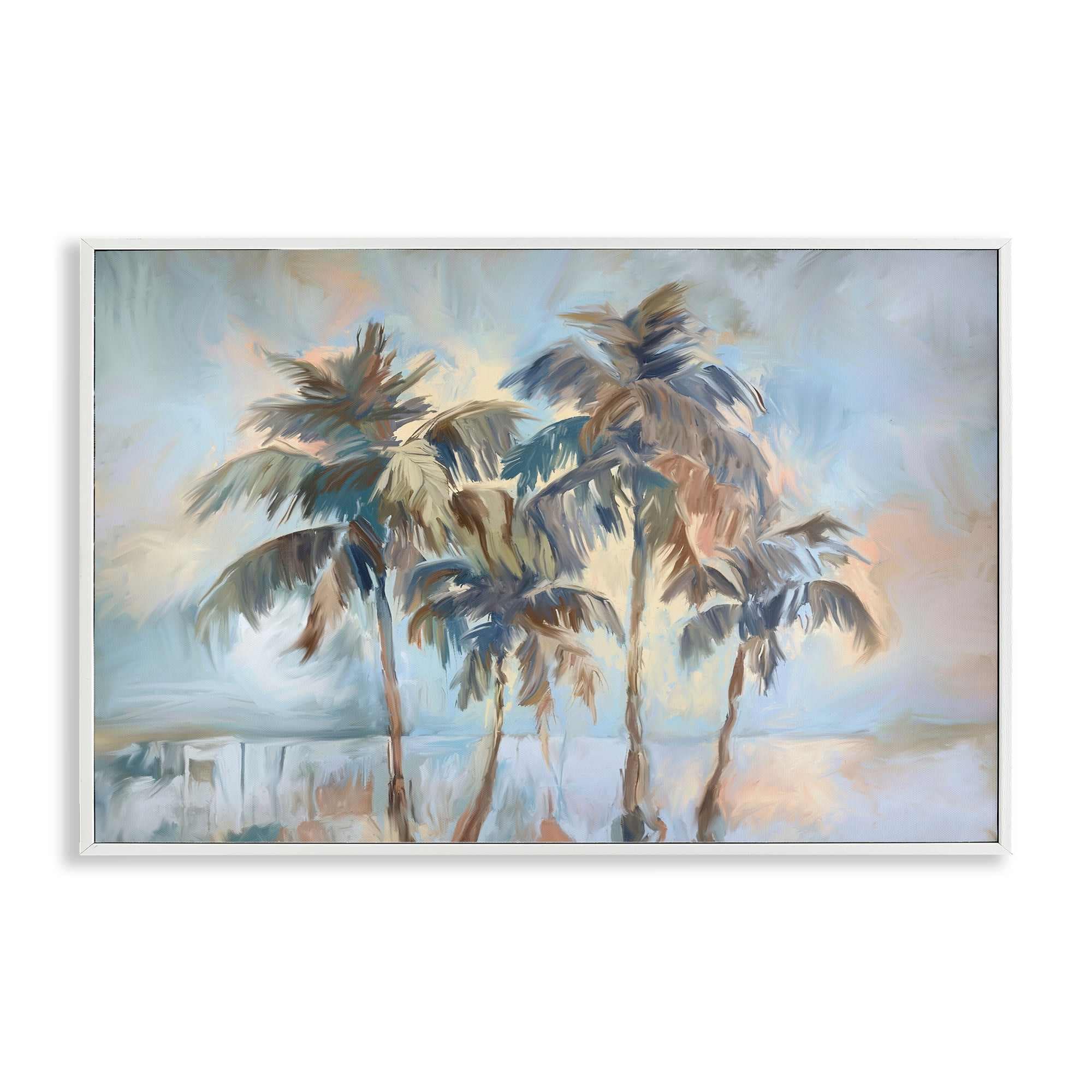 Stupell Industries BS-969-WFR-16X24 Cool Palm Trees Sunrise White Framed Giclee Art By Ramona Murdock 24 x 16