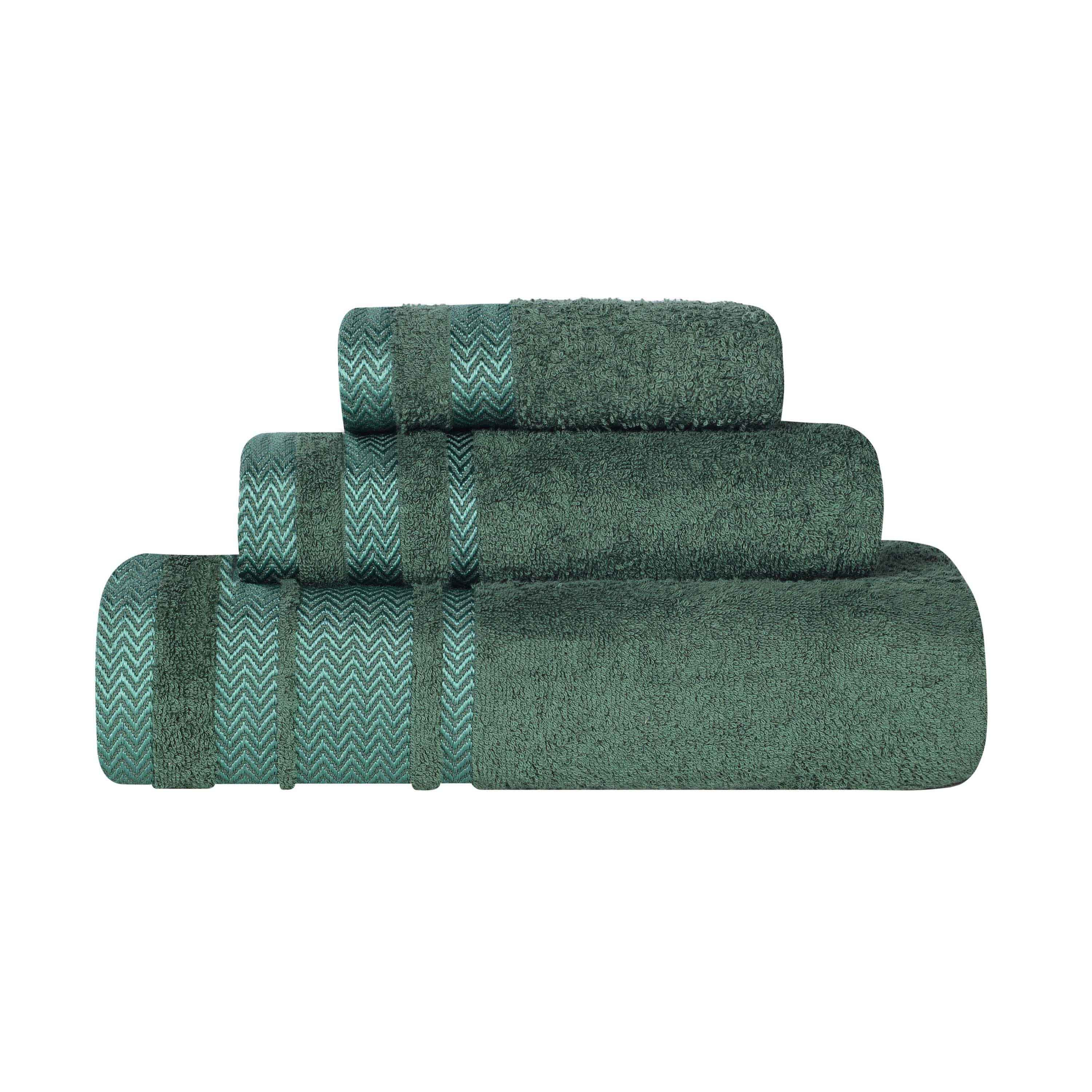 Slickblue 3 Piece Cotton Quick Dry Terry Loop Bath Towel Set Bathroom Bath Hand Face Towels for Guest Bathroom Apartment Multiple Color Options