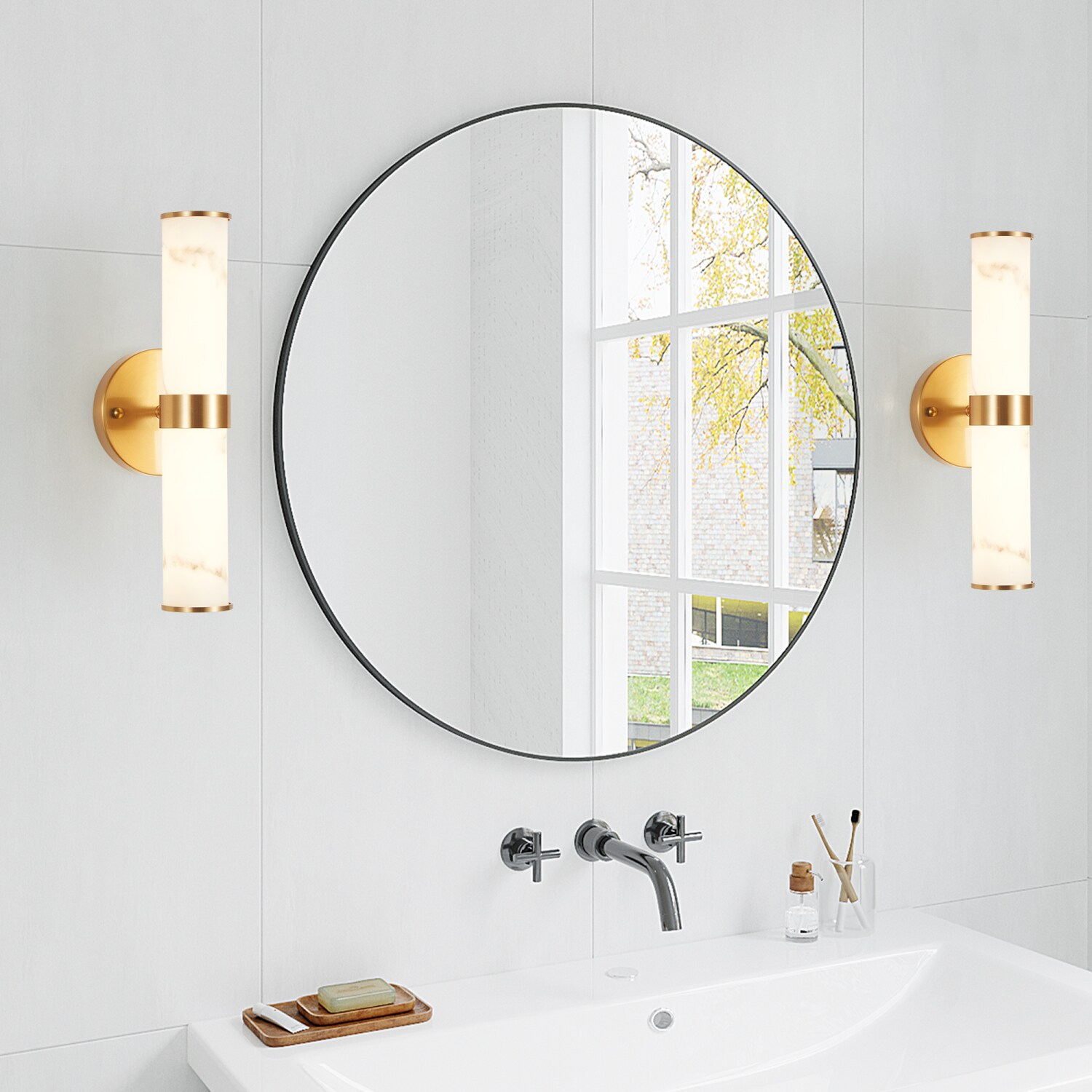 Streamdale Furniture Streamdale Elegant Resin Wall Sconce Set (Indoor ...
