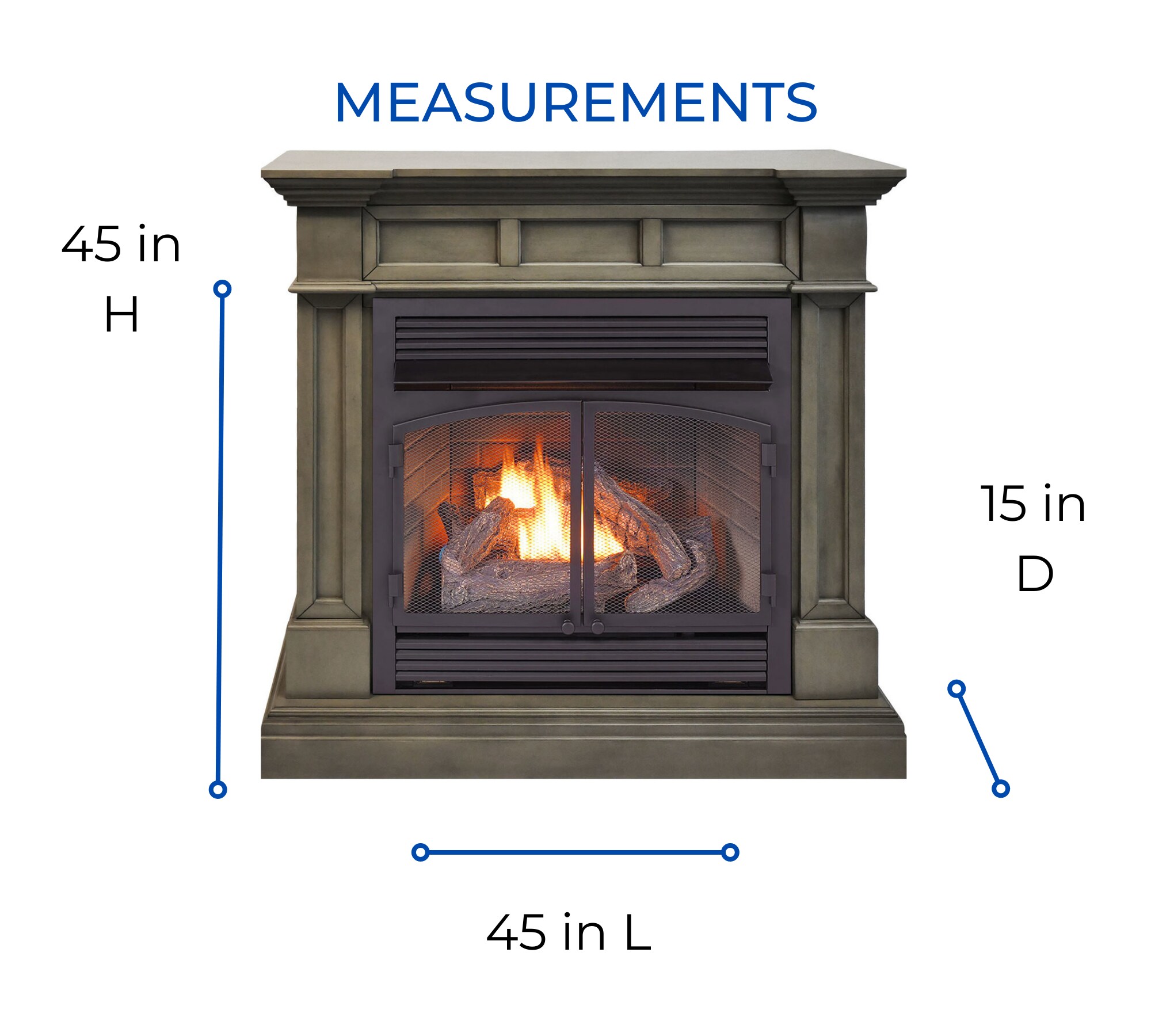 Duluth Forge 45-in Gray Ventless Natural or Liquid Propane Gas ...