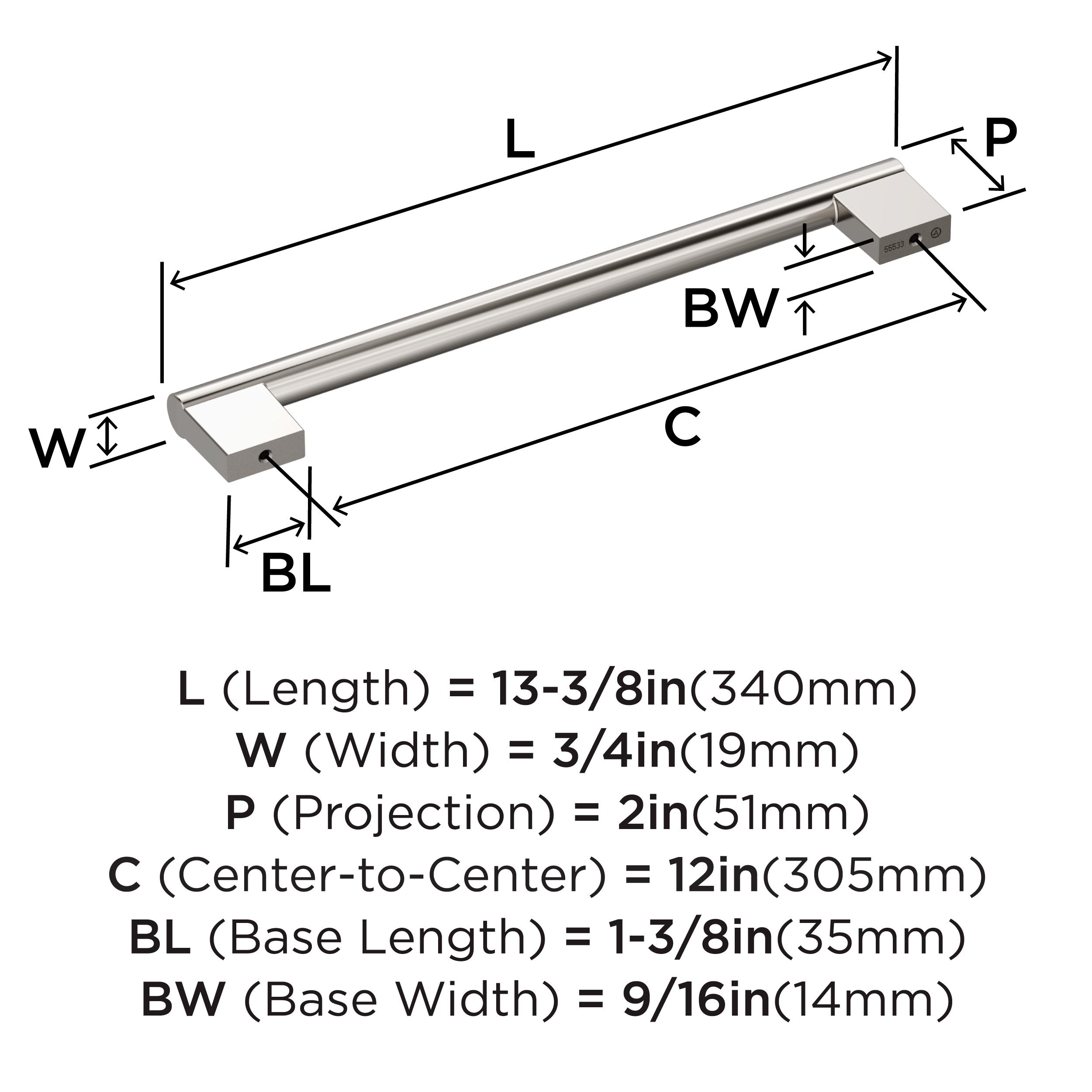 Amerock BP55533PN Cabinet-Pulls - View #3