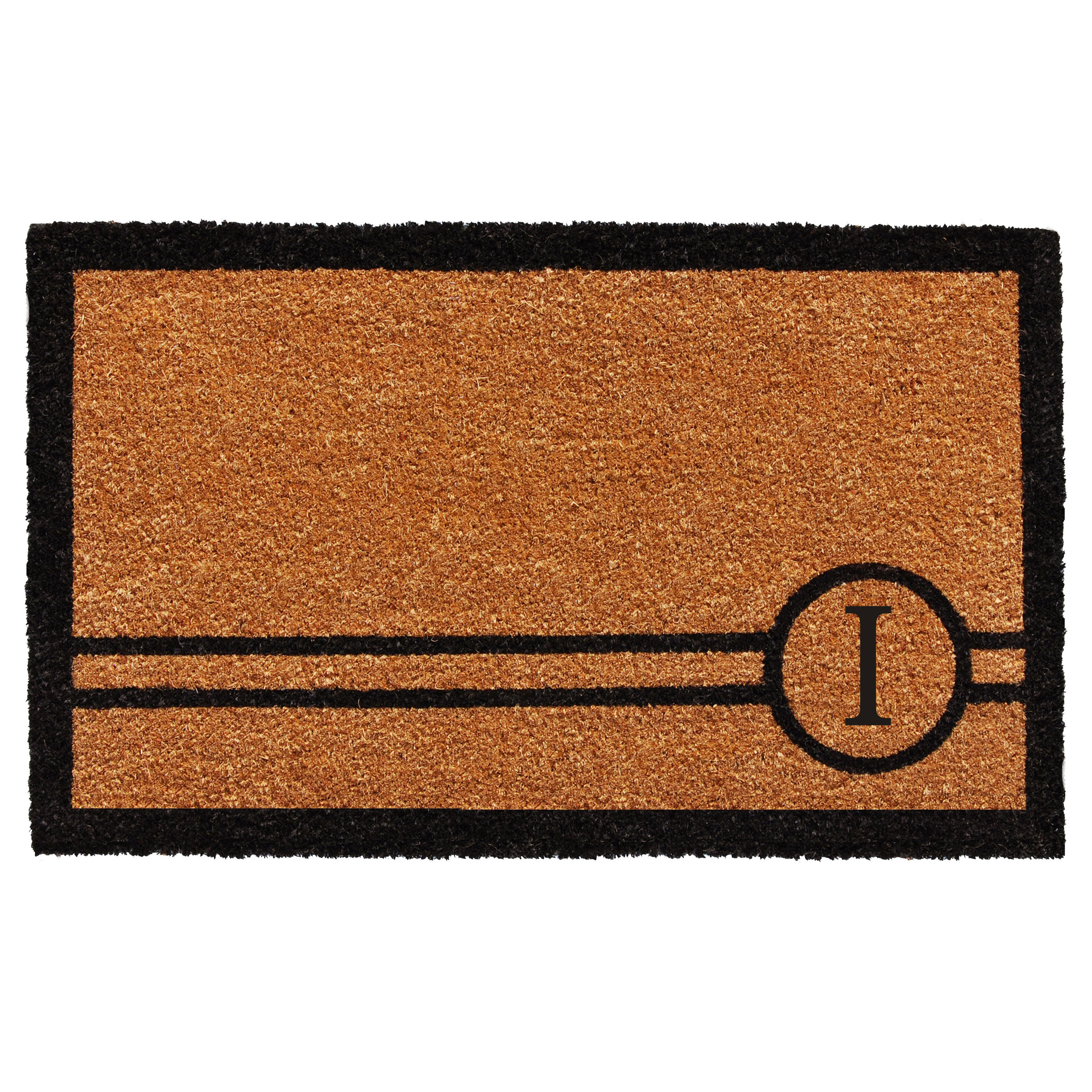 Callowaymills 153071830I 2-ft x 3-ft Black/Natural Coir/Vinyl Rectangular Indoor or Outdoor Decorative Door Mat