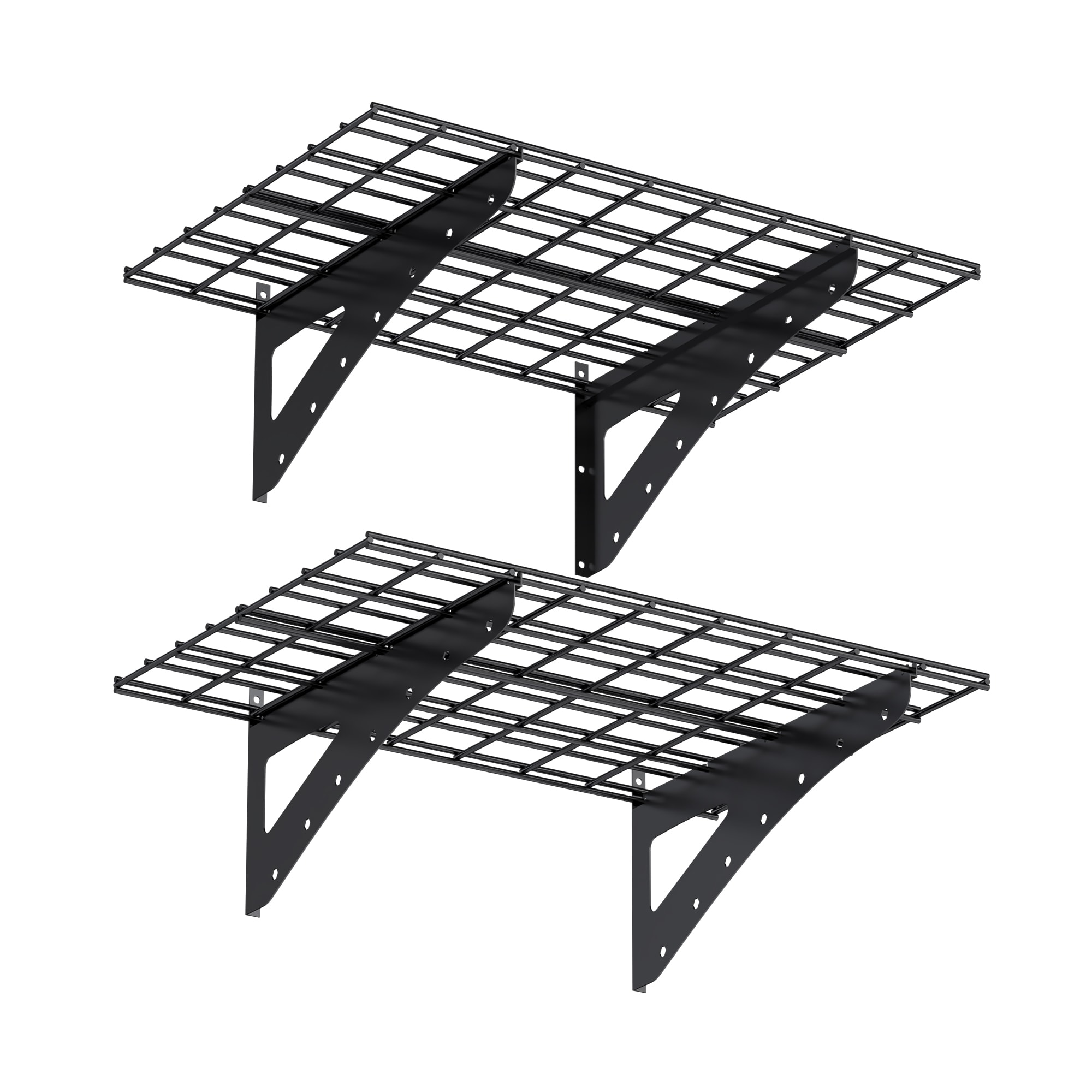 LOVMOR 23.6 × 35.4 Inch Wall Mounted Wall Shelf for Garage Heavy Duty Wall Shelf Supermarket Storage Shelf Black 2-Pack #SF-R-W1831P295367