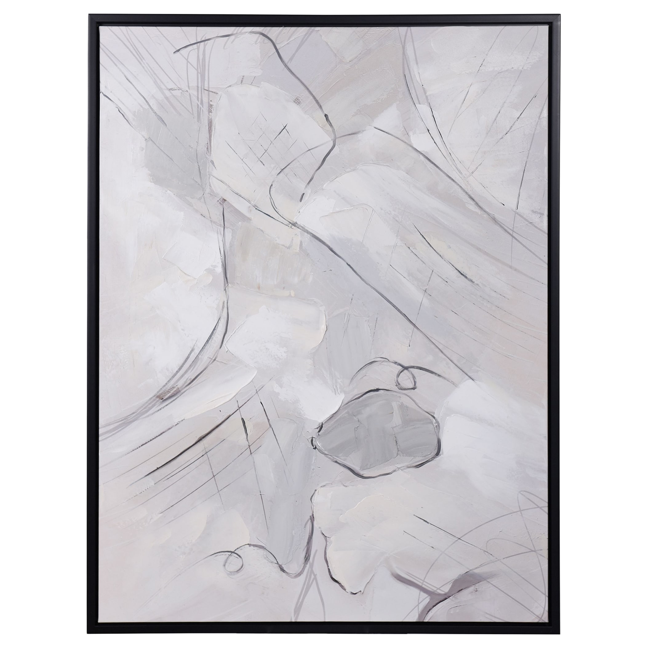 StyleCraft Home Collection WI33924DS Framed 48-in H x 36-in W Abstract Print on Canvas