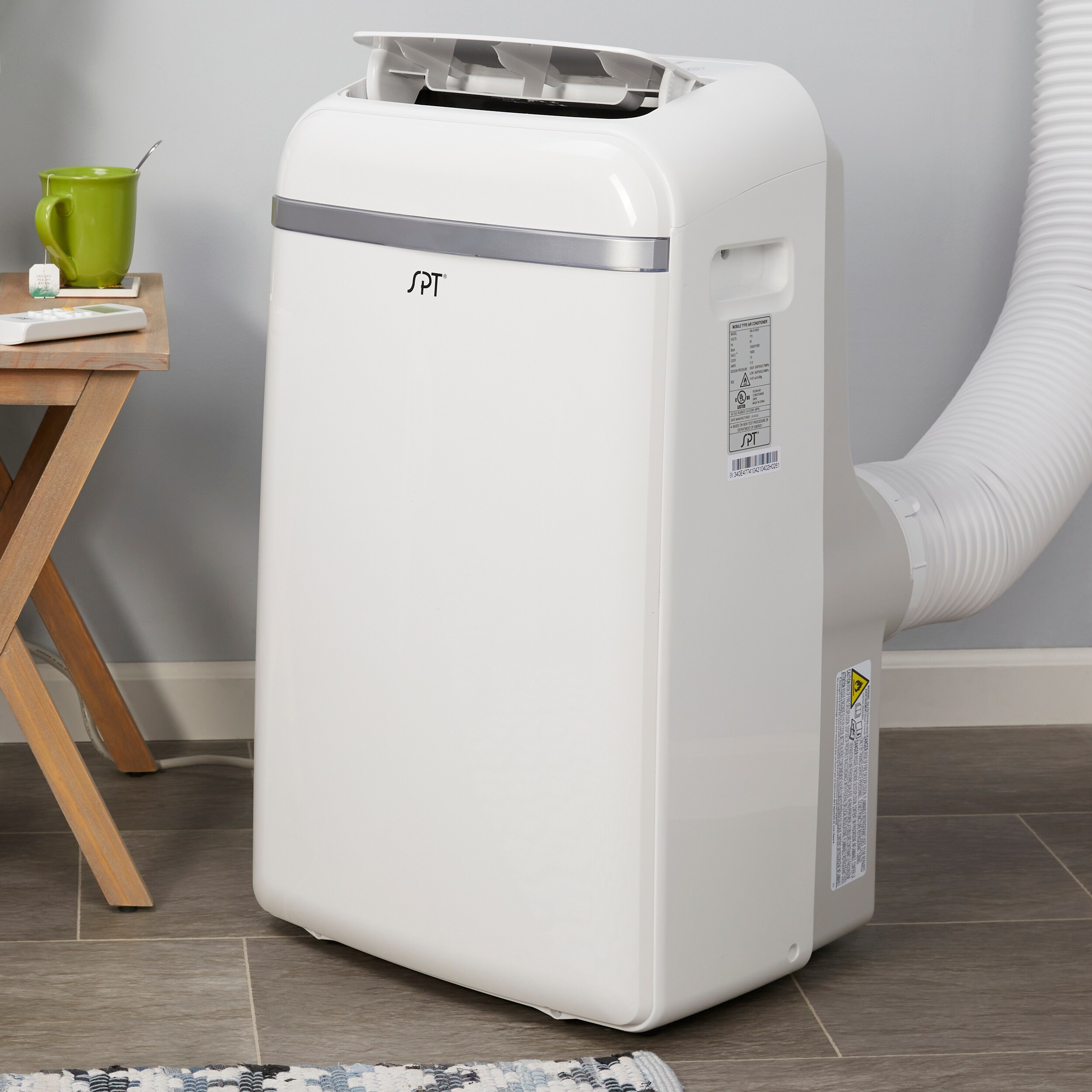 SPT 10000-BTU DOE (115-Volt) White Vented Portable Air Conditioner with ...