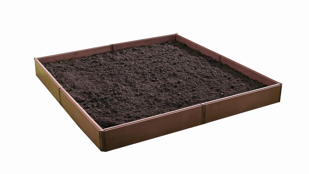 EMSCO GROUP 2455 8-cu ft 46-in W x 46-in L x 5.375-in H Brown Plastic Raised Garden Bed