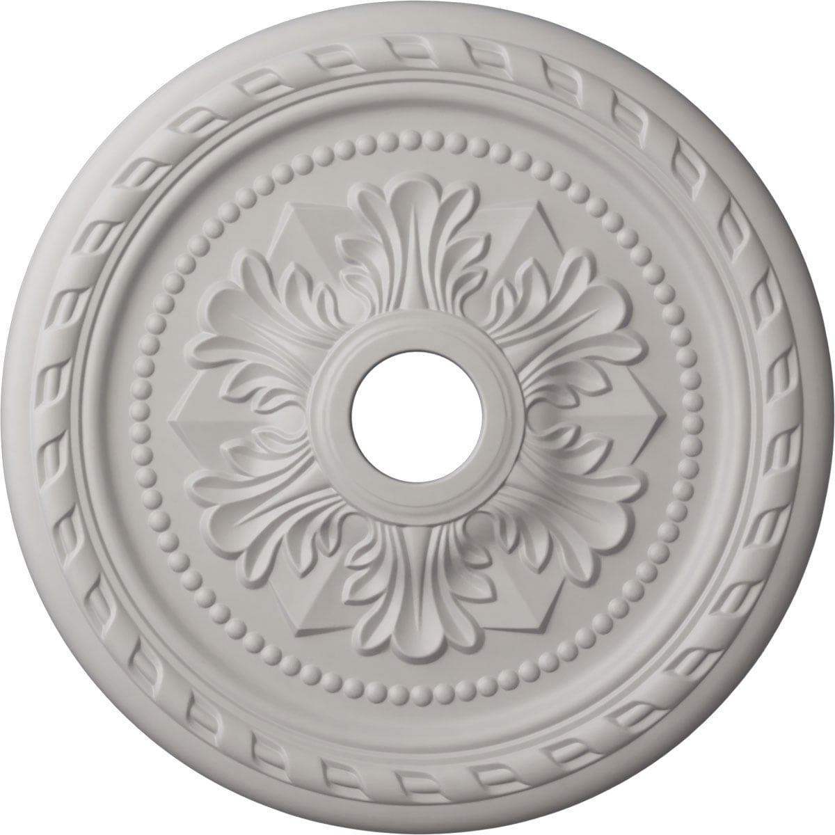 Ekena Millwork CM23PMUWF Palmetto 23.625-Inches W x 23.625-Inches L Painted Ultra Pure White Polyurethane Whole Ceiling Medallion