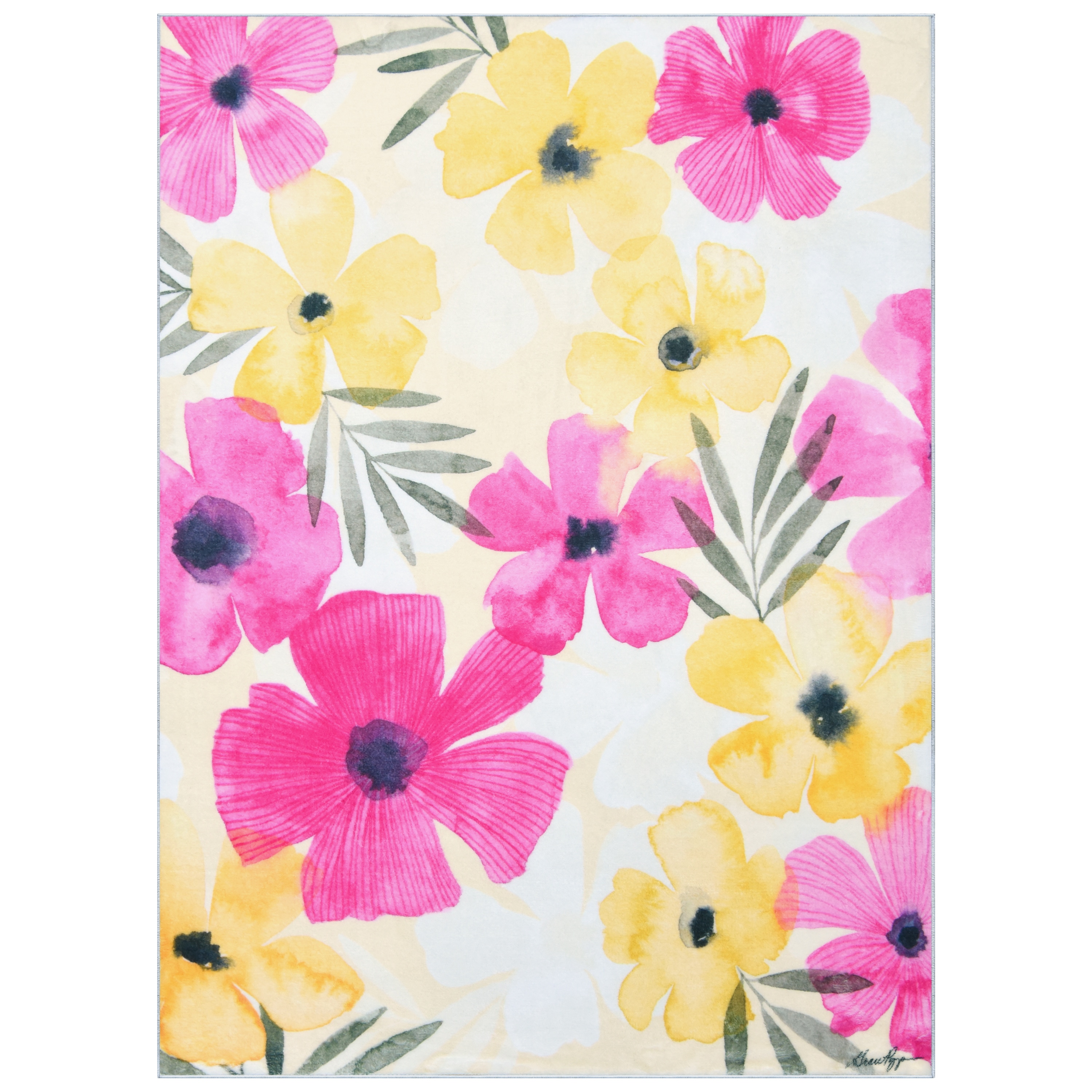 Empire Art Direct TDA-2973389-0810C2 8 x 10 (ft) Red, Pink, Yellow, Multi-color Rectangular Indoor Floral/Botanical Pet Friendly Area rug