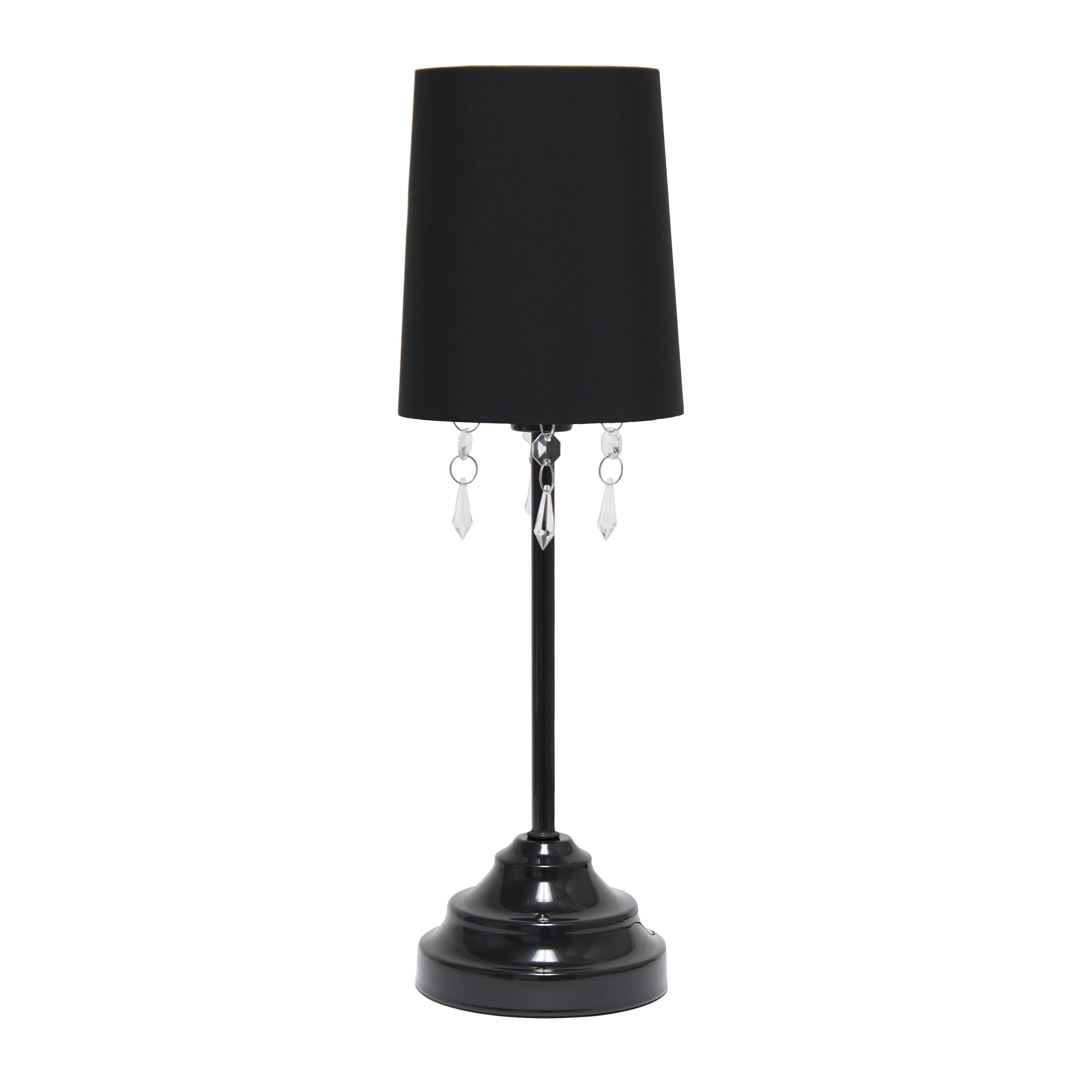 Creekwood Home CWT-2020-BK 17.25-in Black LED On/Off switch Table Lamp with Fabric Shade