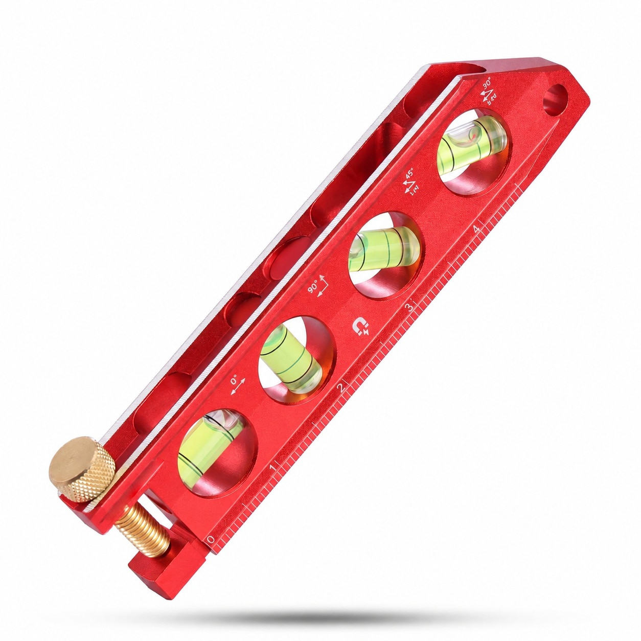 KHKFY  ARROW 6 3 Inch Torpedo Level Magnetic Leveler with 0 30 45 90 Bubbles Top view Windows Aluminium Alloy Frame Dual Metric and SAE Scales