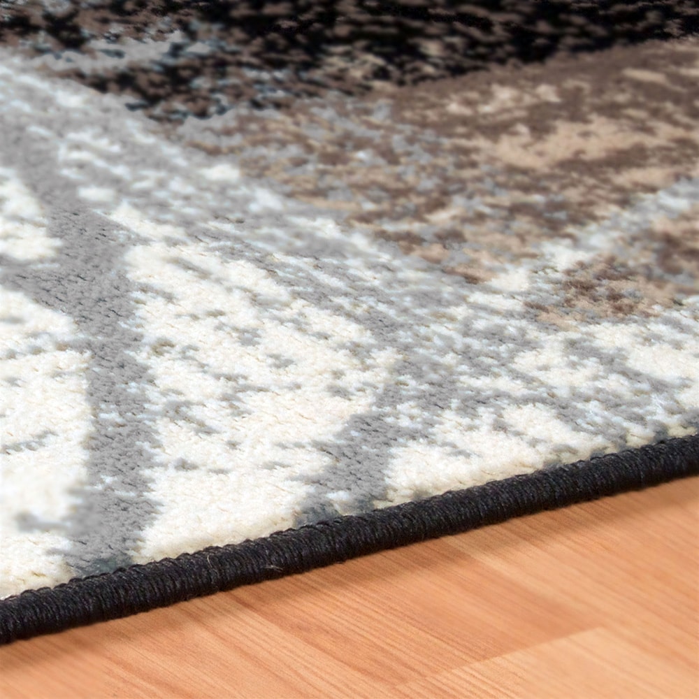 Beige Floral Patchwork 8' x 10' Synthetic Area Rug