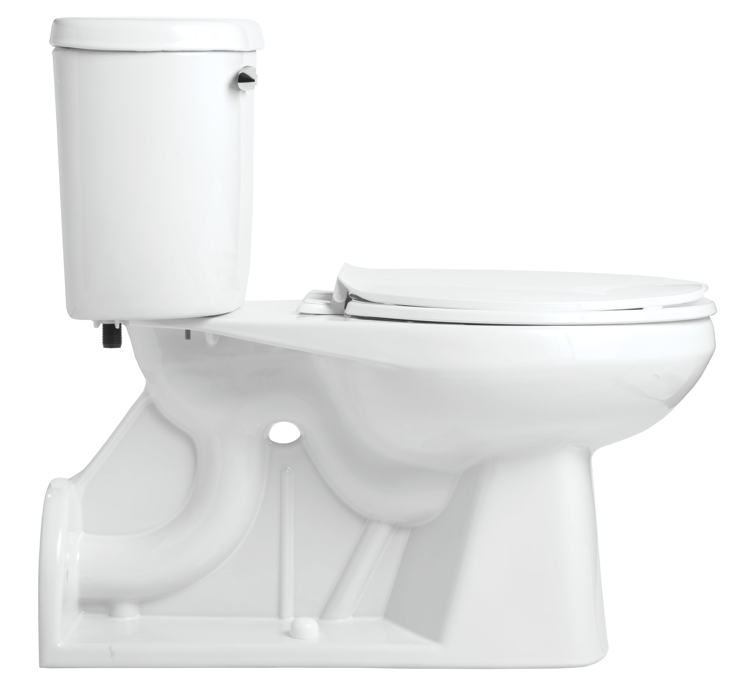 Mansfield QuantumOne White Elongated Chair Height 2-piece Toilet 4-in ...