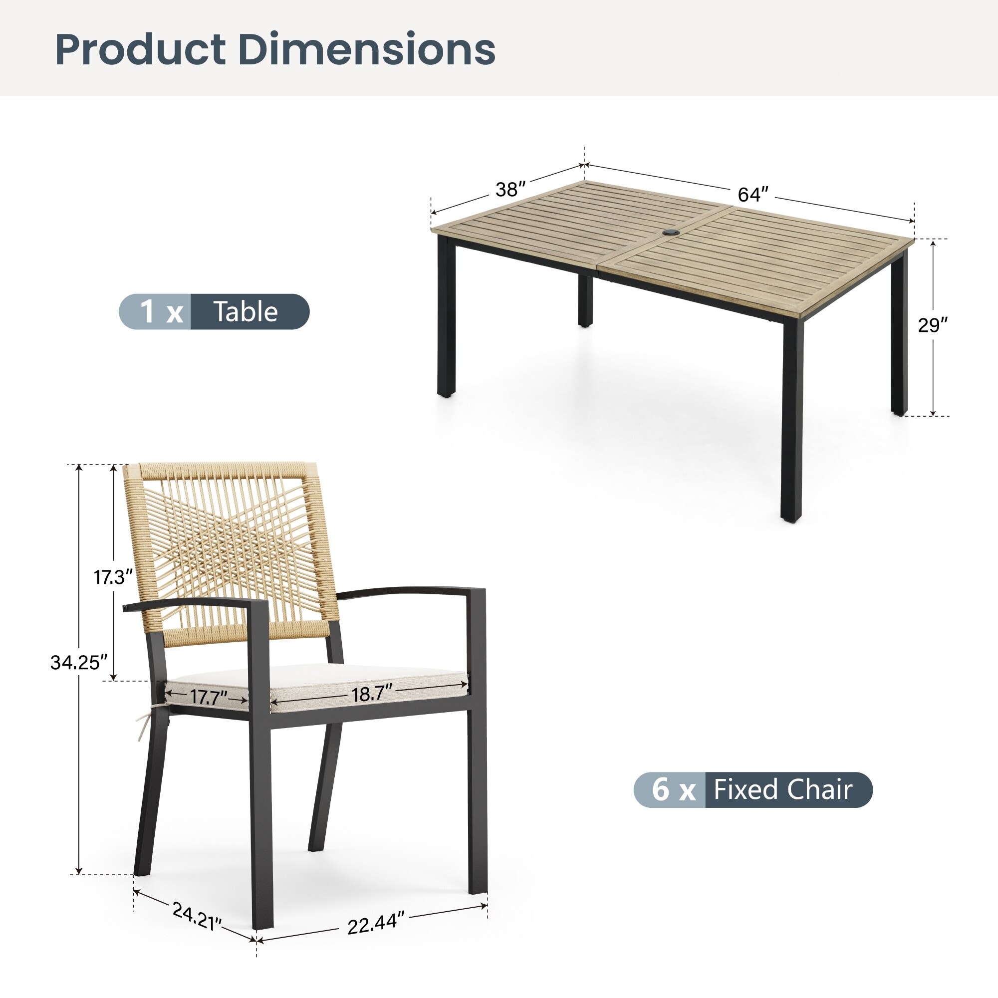 Sunshine Valley TC7-498-140 Patio-Dining-Sets - View #2