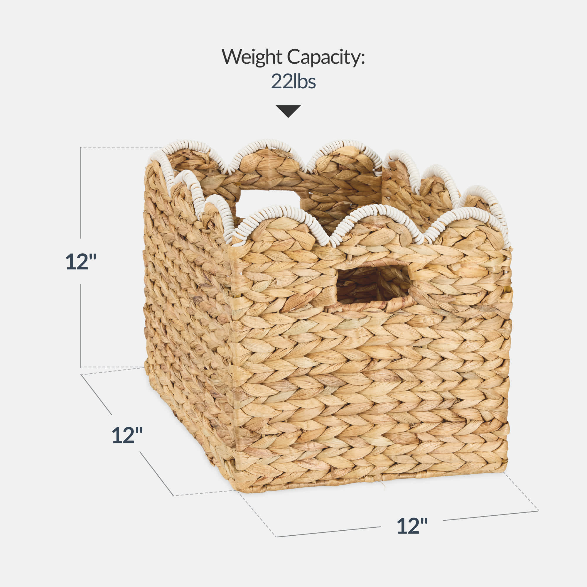 Best Choice Products Scalloped 13 x 13in Hyacinth Storage Basket