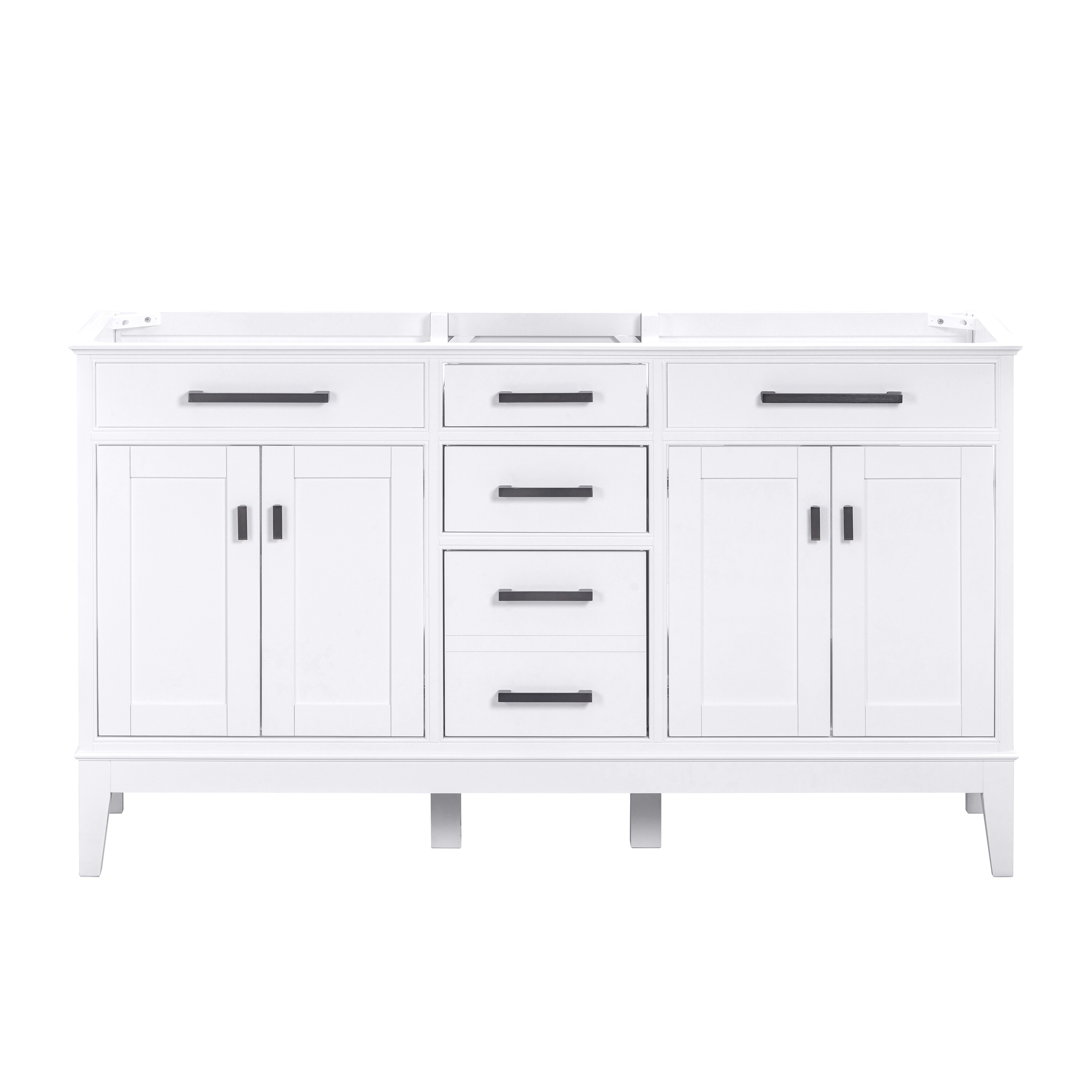 Avanity MADISON-V60-WT Madison 60-in White Bathroom Vanity Base Cabinet without Top