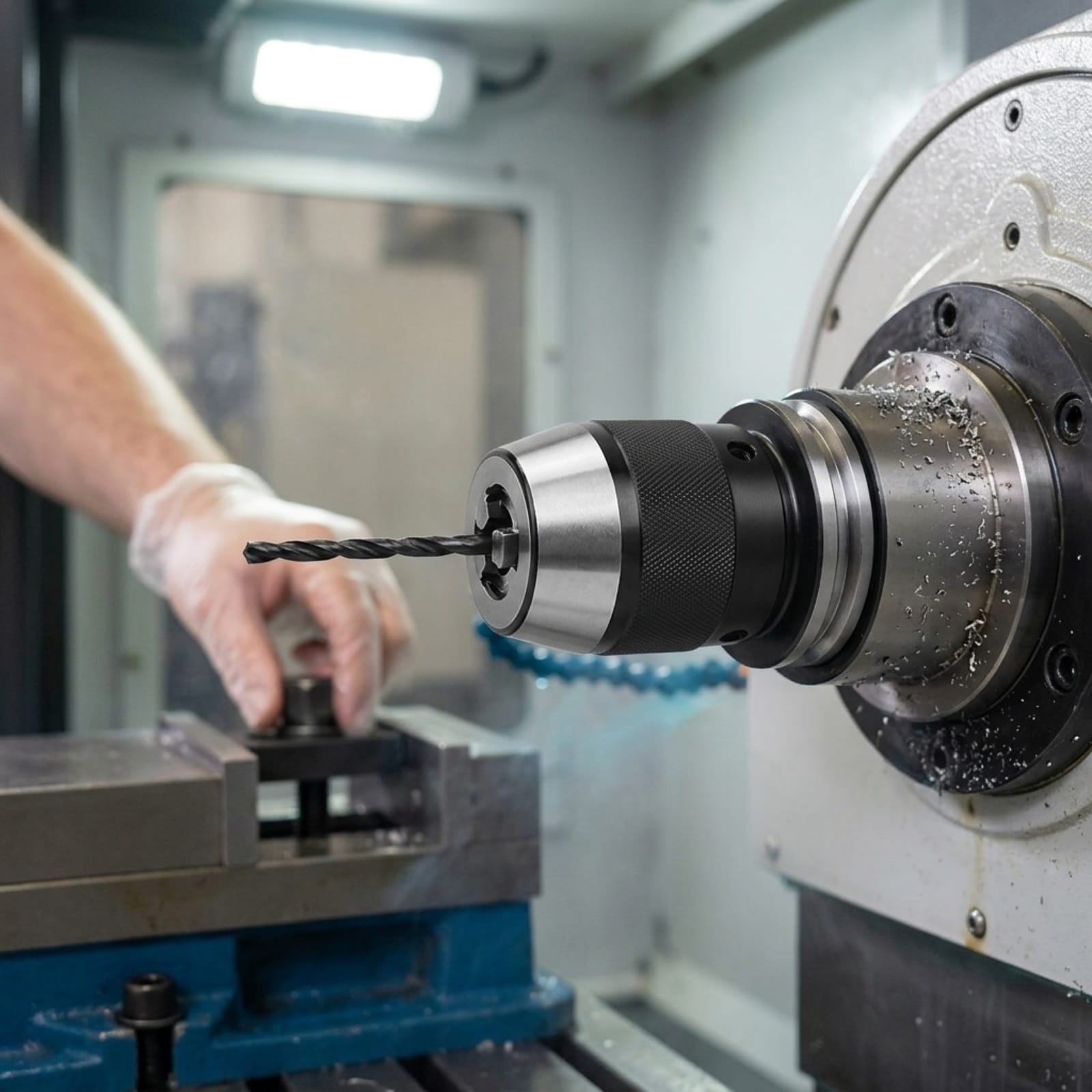 GIVIMO CAT40 Collet Chuck Integrated Keyless Drill Chuck 1/2-in for CNC Engraving Machine Milling and Lathe Spring Steel V-Flange Tool Holder with Wrench