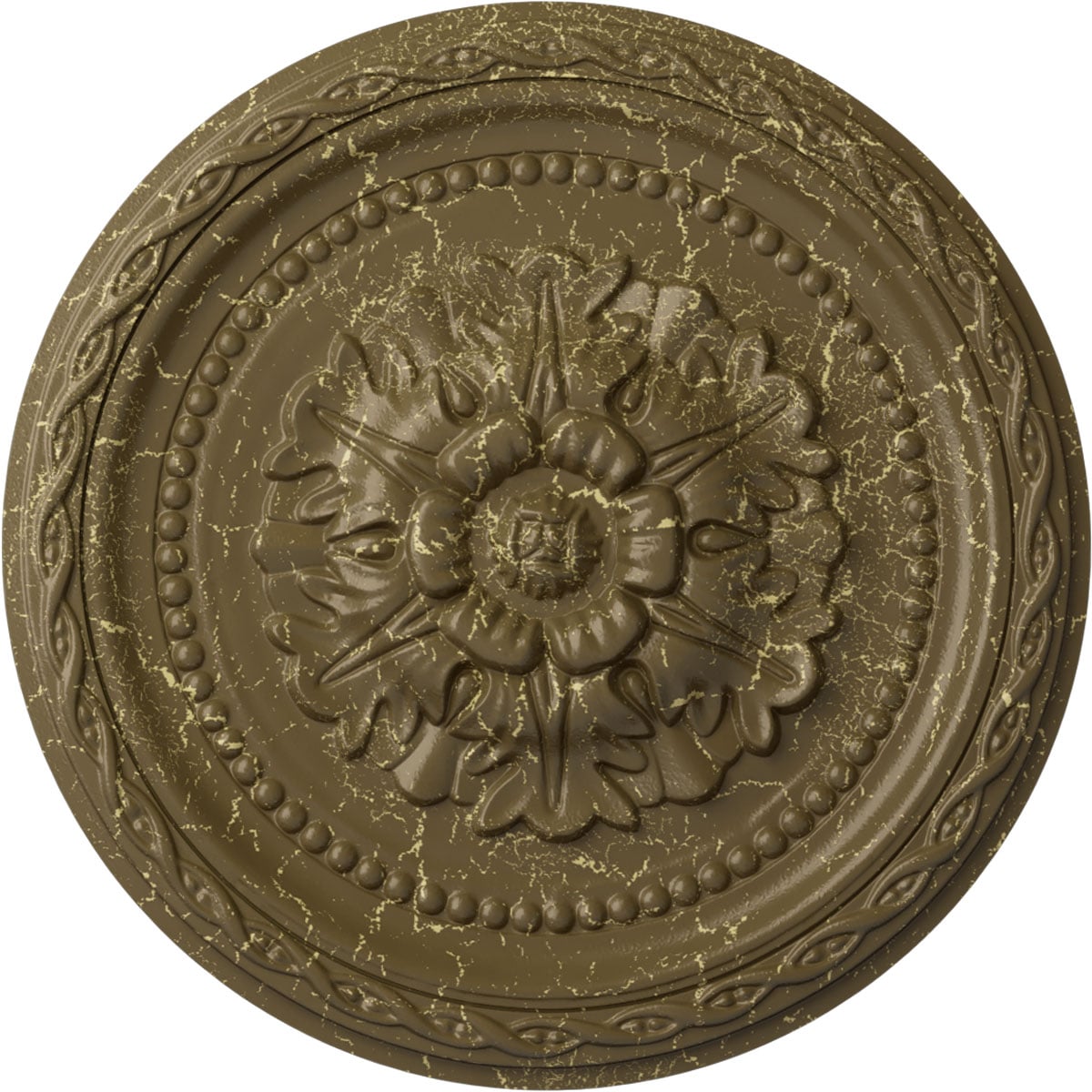 Ekena Millwork CM11PAMMC Palmetto 11.5-in W x 11.5-in L Painted Mississippi Mud Crackle Polyurethane Whole Ceiling Medallion
