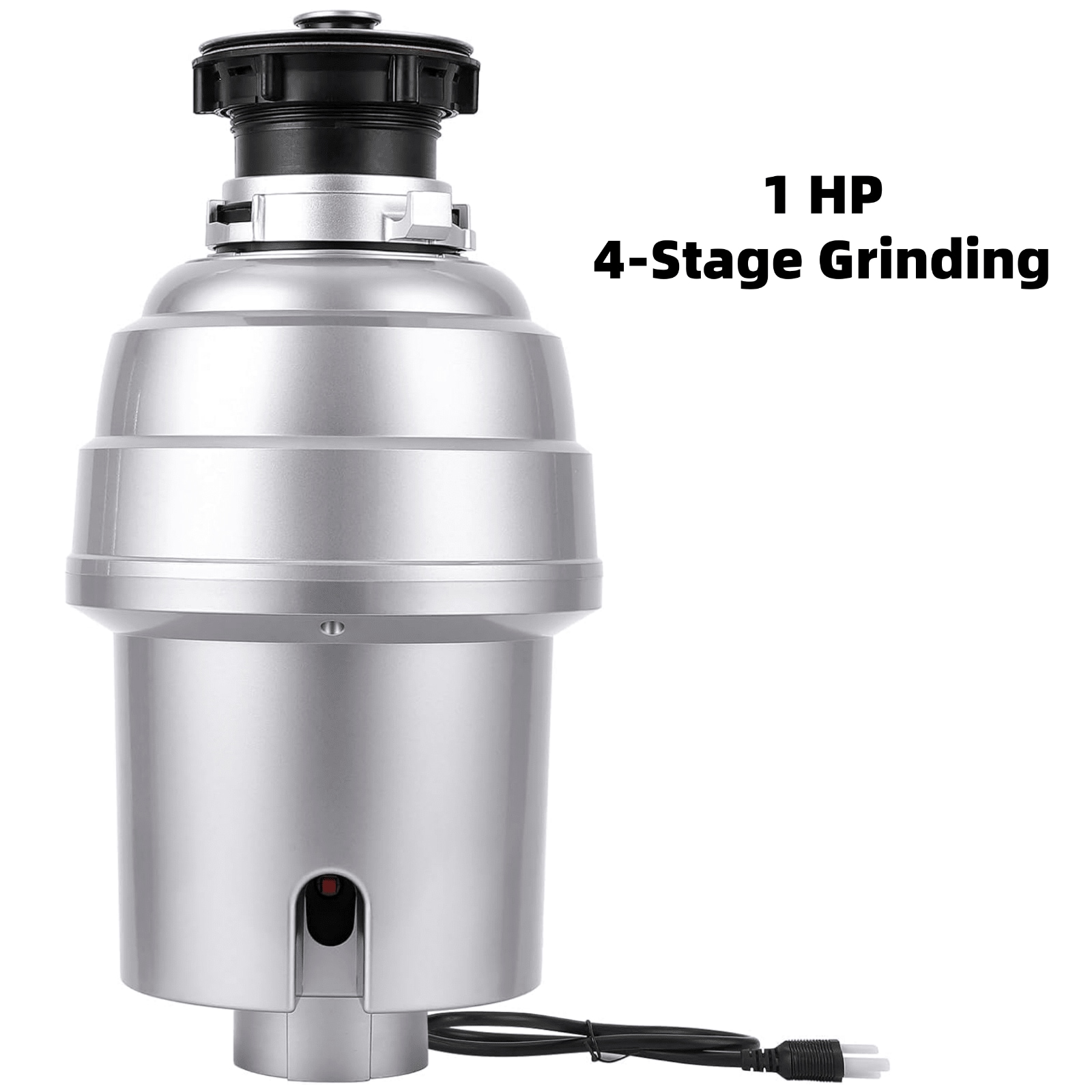 Qeetex JXNAG-PHO-14SO7MWS Garbage Disposal Standard Series 1 HP Continuous Feed Food Waste Disposer with Flange Ultra-Quiet Motor for Kitchen Sinks-Silver