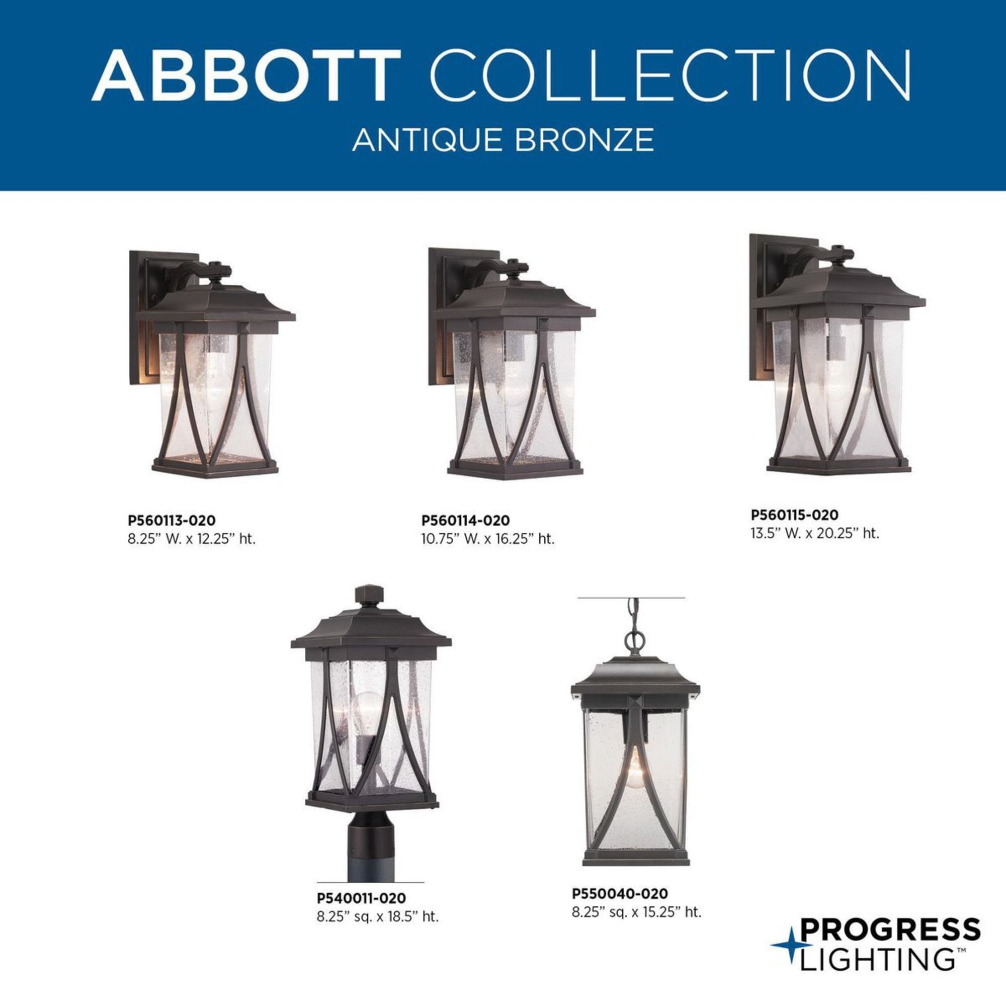 Abbott Antique Bronze Seeded Glass Outdoor Wall Lantern 20.25"