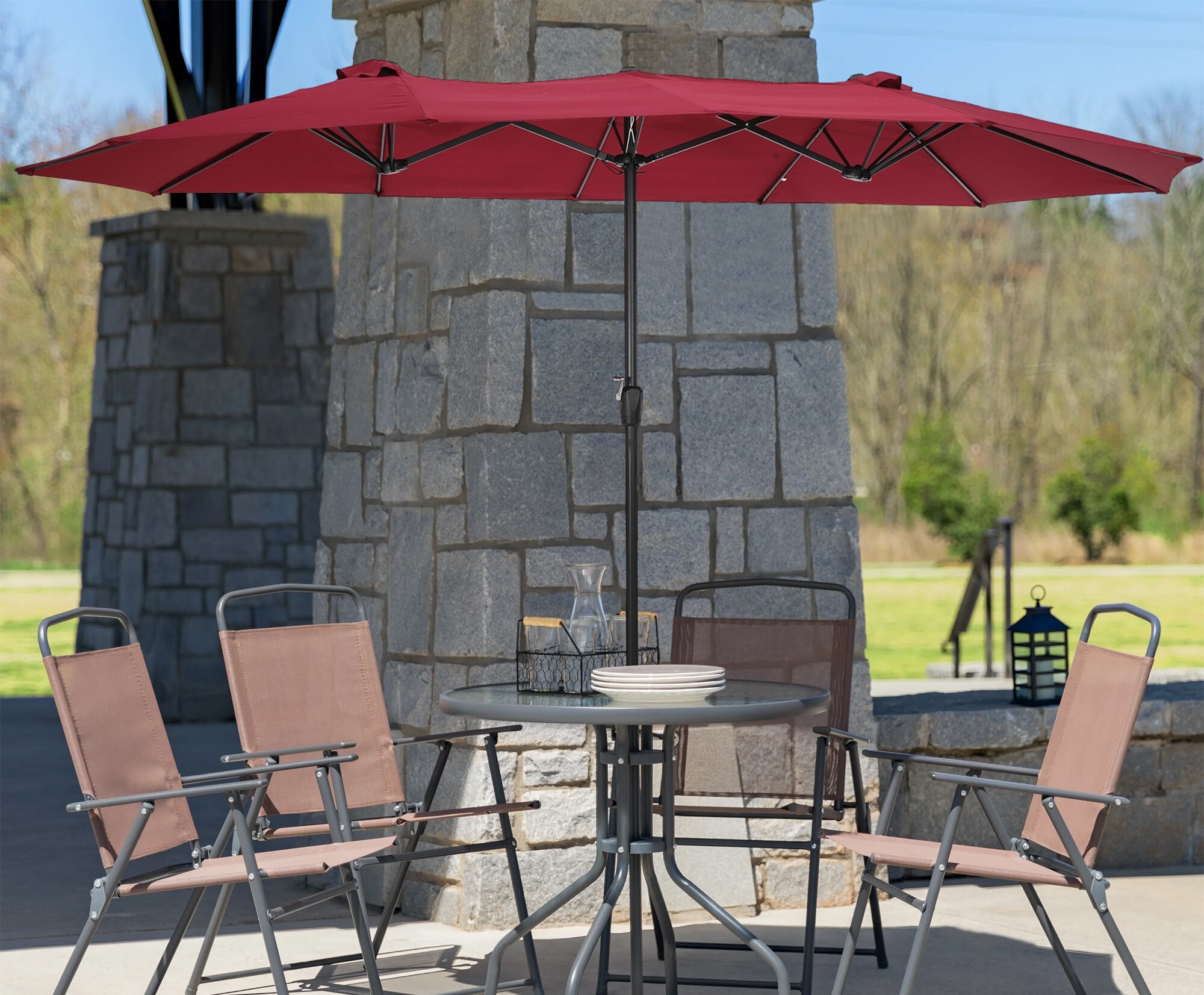 Mondawe 15-ft Market Patio Umbrella in the Patio Umbrellas department ...