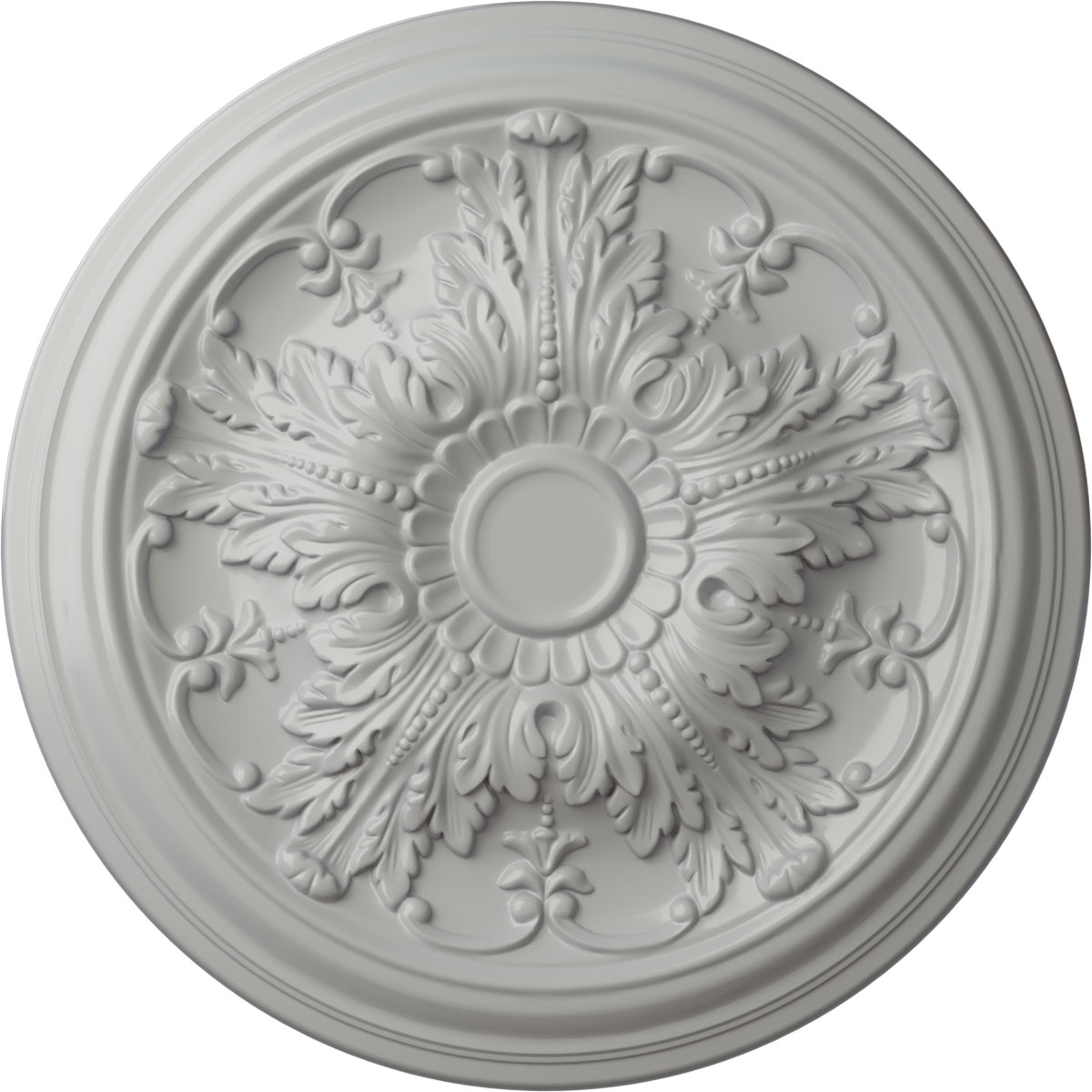 Ekena Millwork CM20DAFRF Damon 20-in W x 20-in L Painted Frost Polyurethane Whole Ceiling Medallion