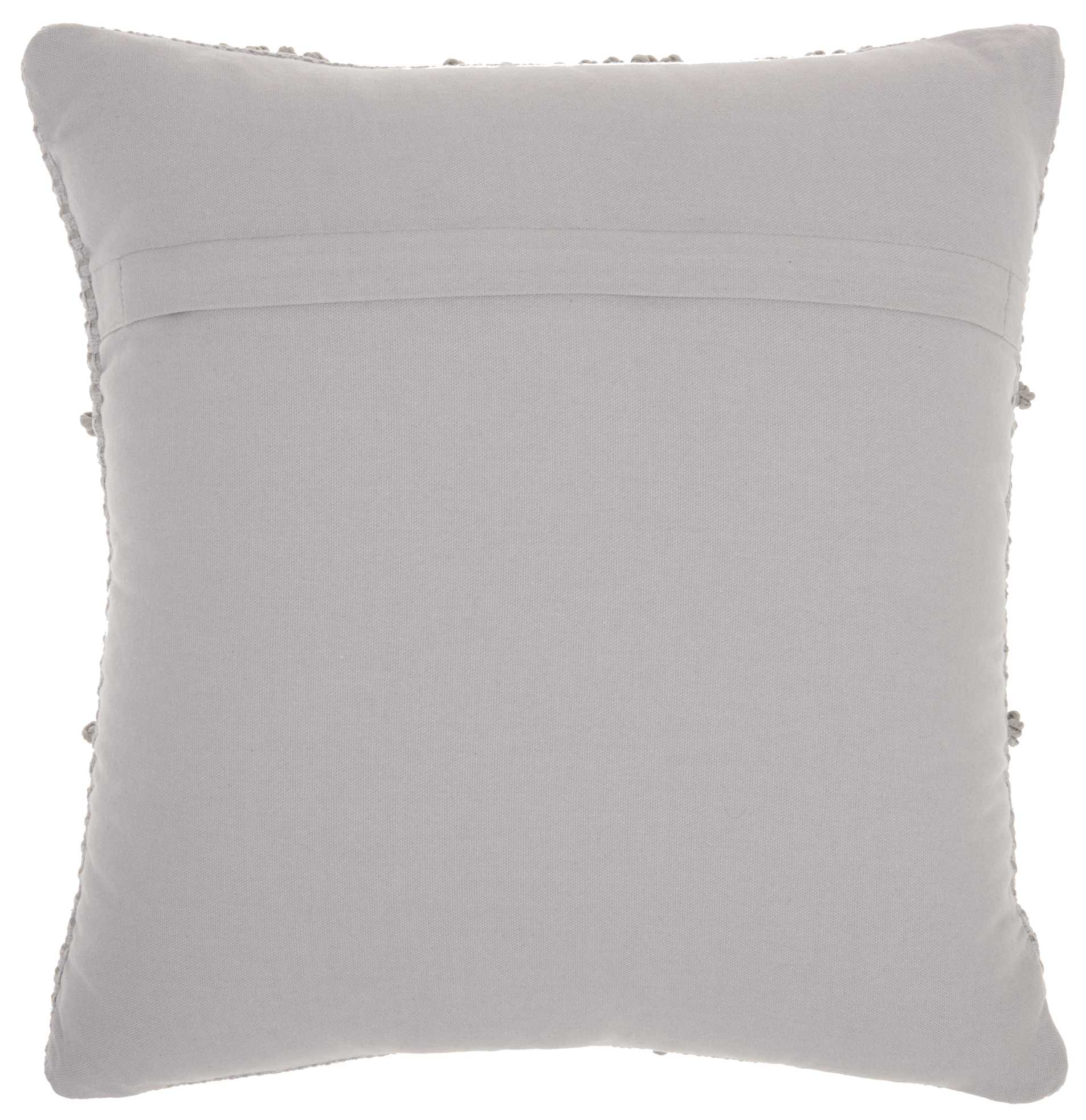 18" Light Gray Cotton Woven Diamond Square Throw Pillow