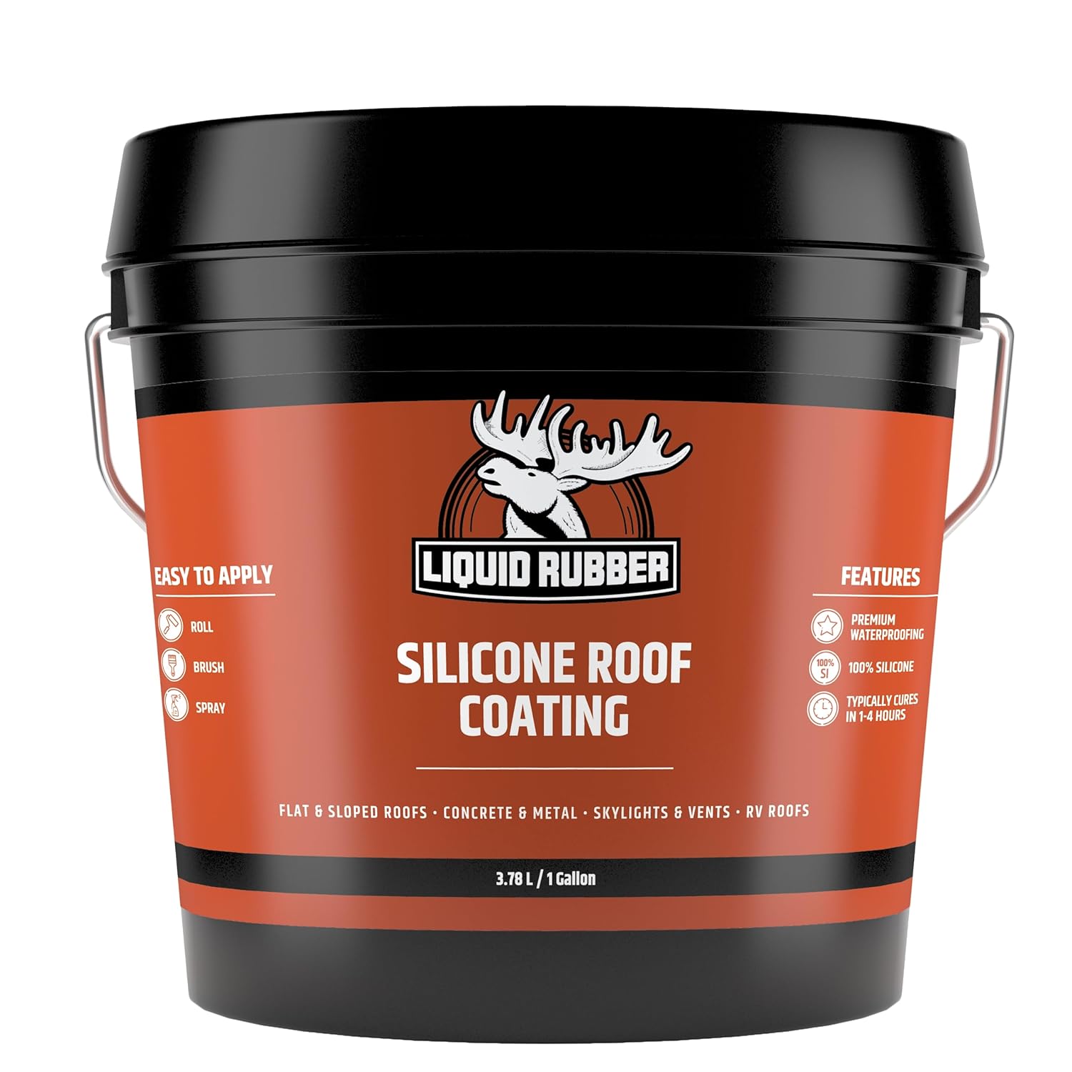 Liquid Rubber 13201US Silicone Roof Coating 1-gallon Waterproof Elastomeric Roof Sealant