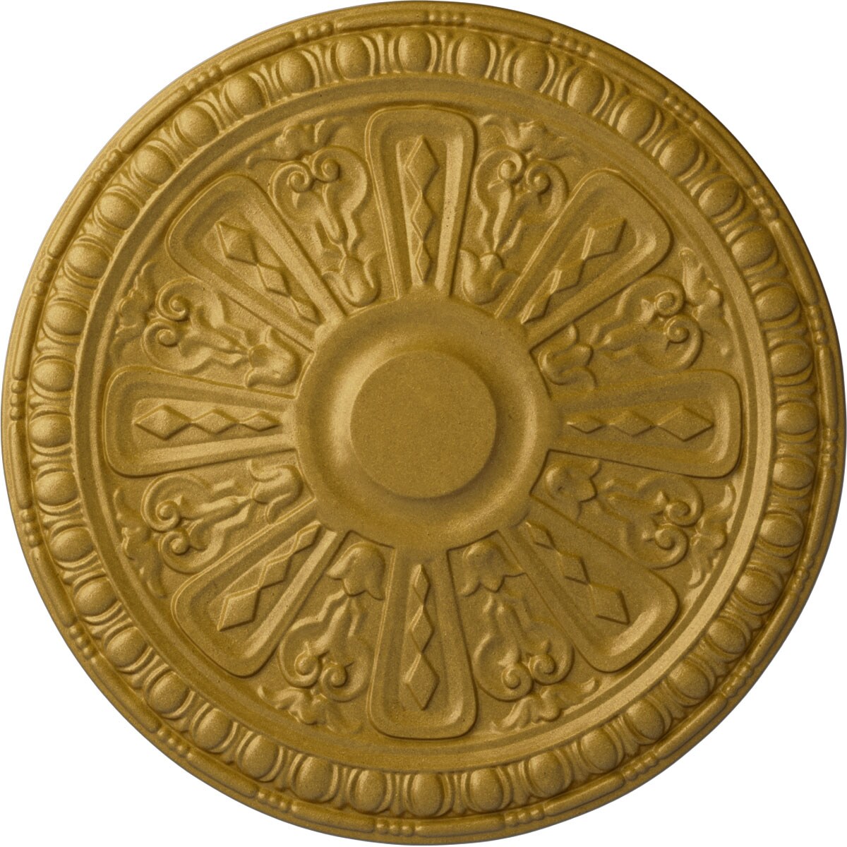 Ekena Millwork CM18RA2PGS Raymond 18-in W x 18-in L Painted Pharaohs Gold Polyurethane Whole Ceiling Medallion
