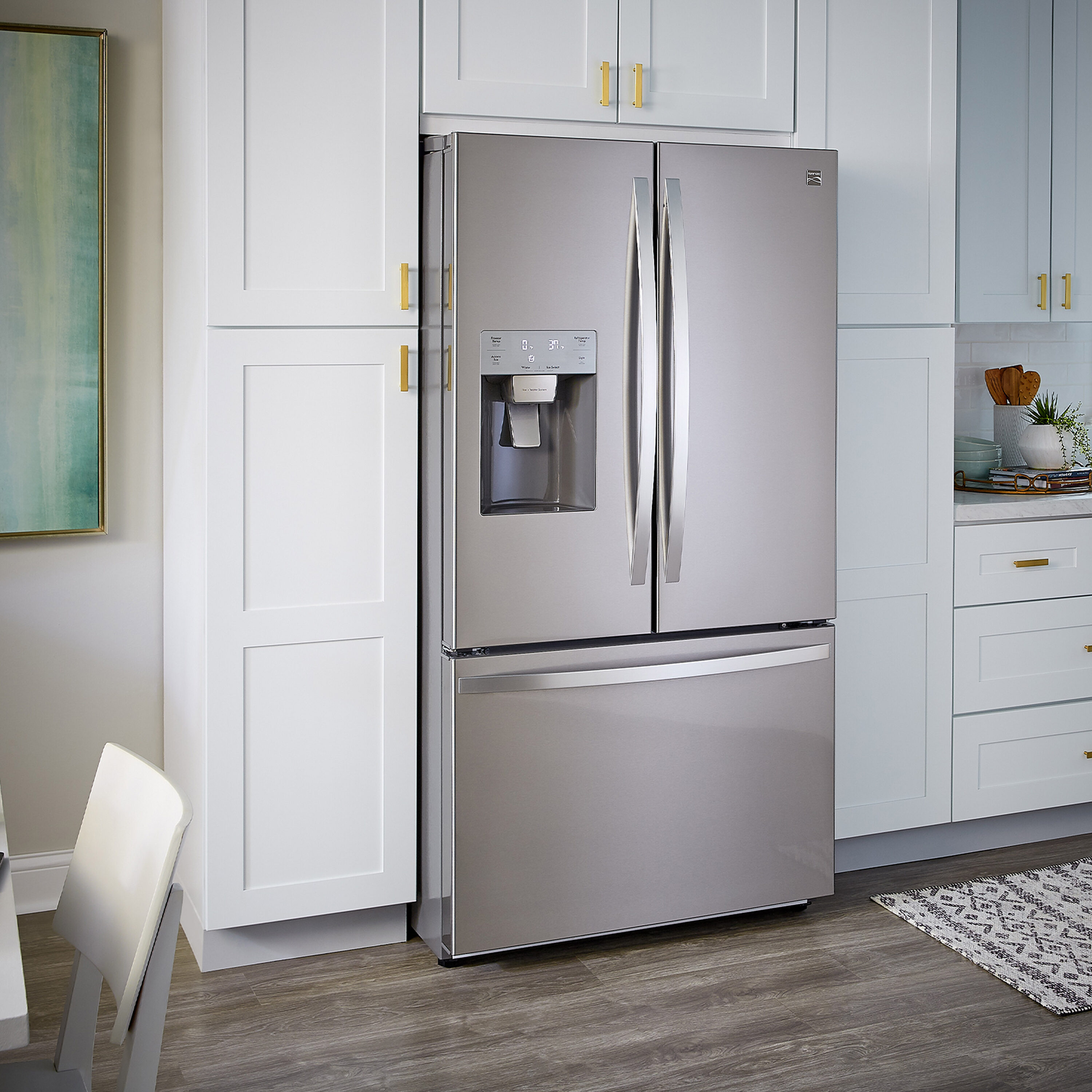  Kenmore 33 in. 20.5 cu. ft. Capacity Refrigerator/Freezer with  Full-Width Adjustable Glass Shelving, Humidity Control Crispers, ENERGY  STAR Certified, Fingerprint Resistant Stainless Steel : Everything Else