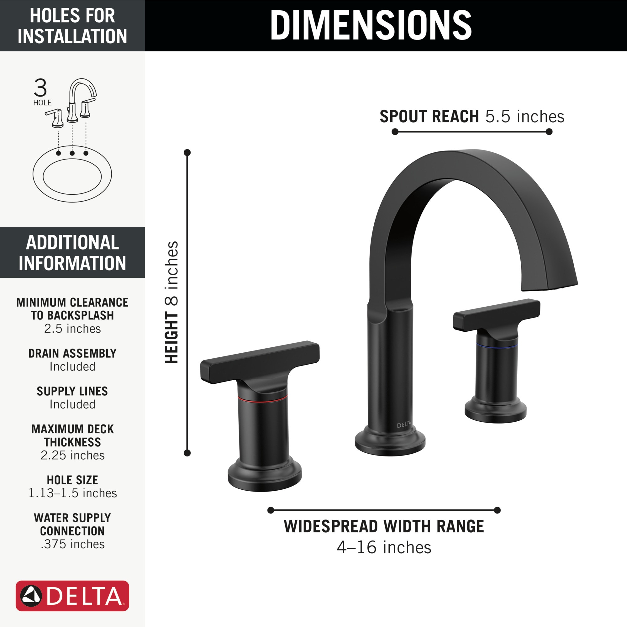 Delta 355887-BL-DST Lavatory-Faucets - View #3