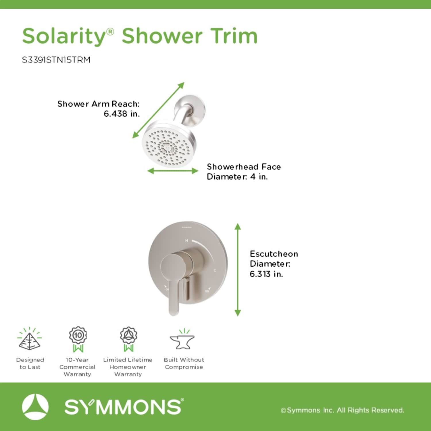 Symmons S3391STN15TRM Tub-Shower-Faucets - View #2
