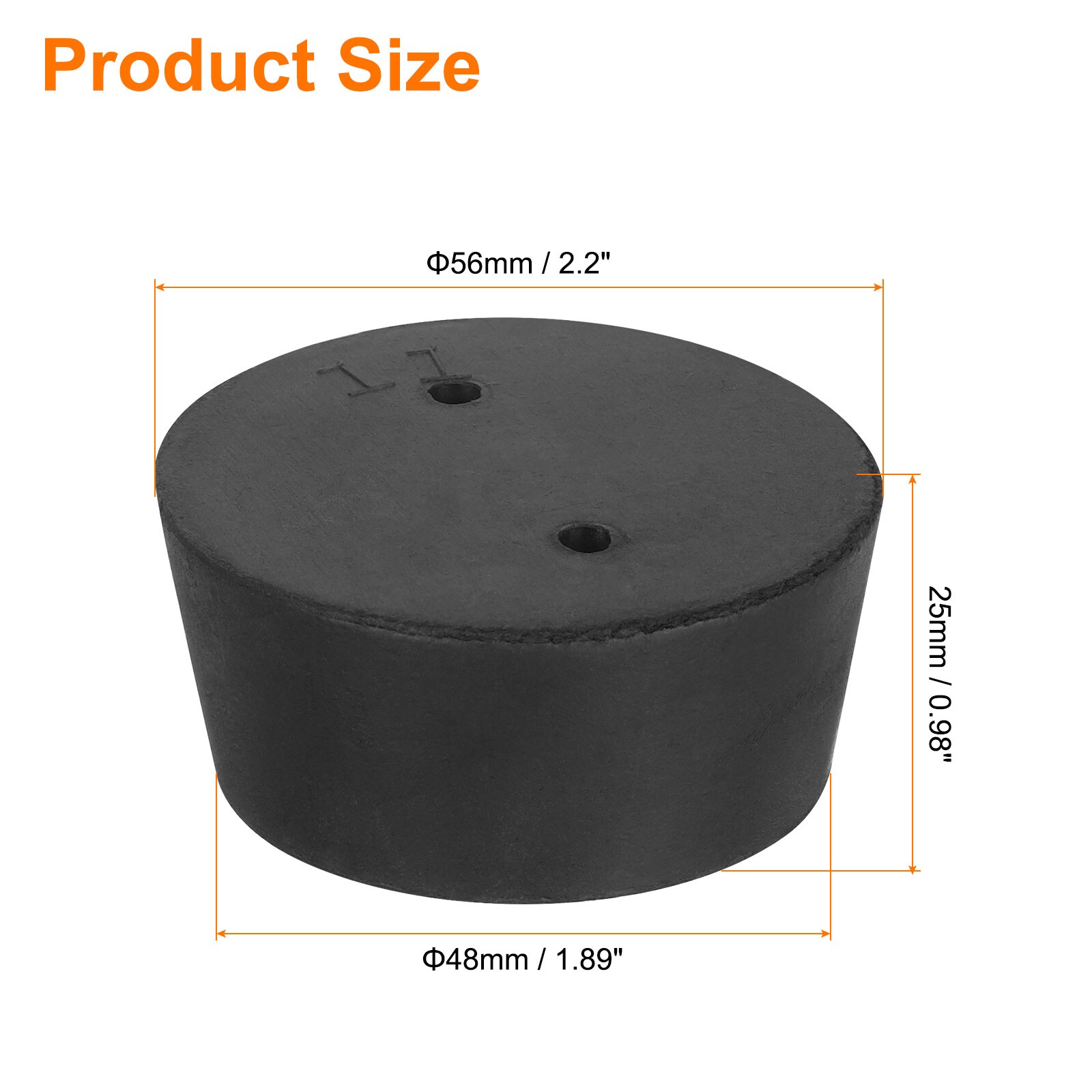 Unique Bargains 1pcs 2-Hole Rubber Stopper Tapered Lab Seal Tube ...
